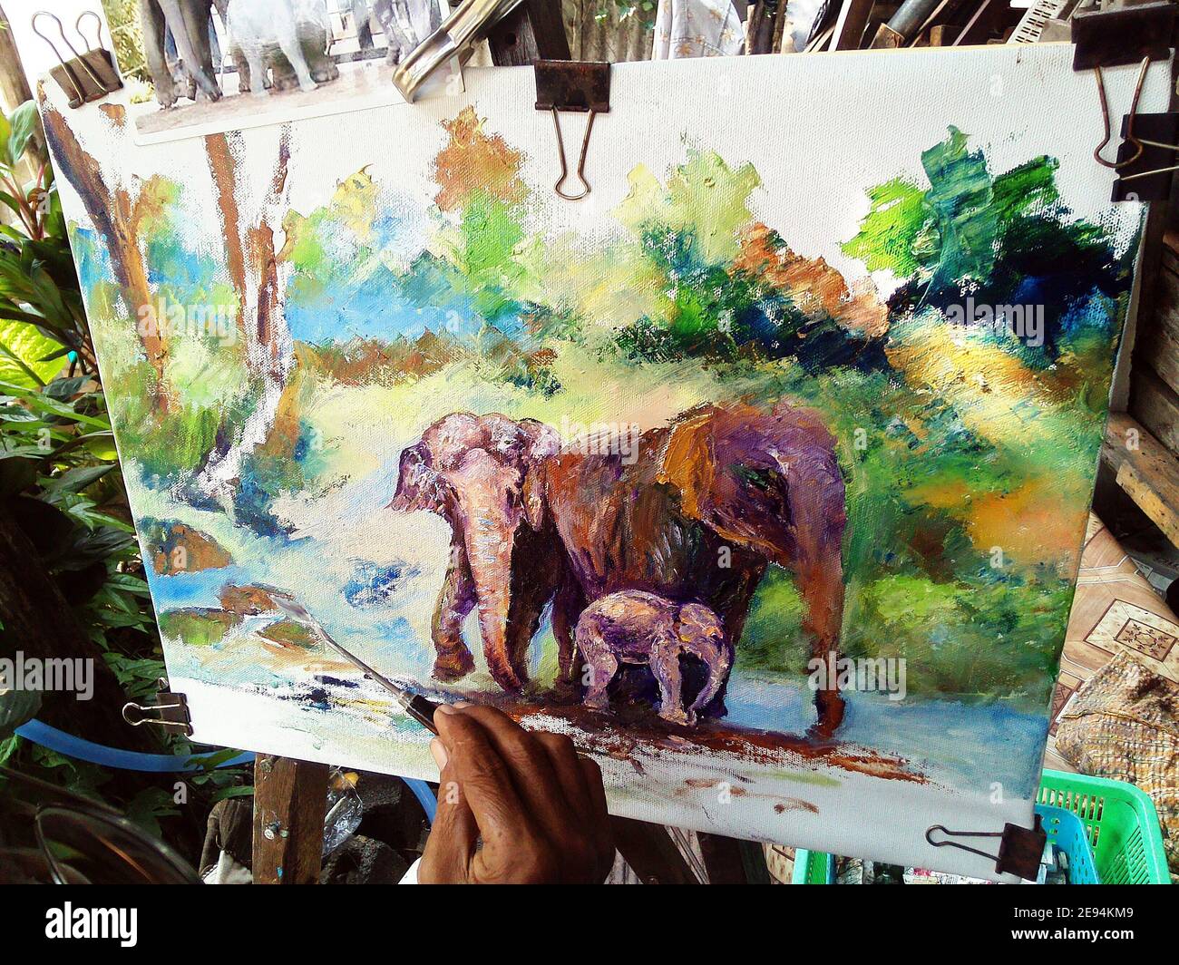 Hand drawn oil painting hi-res stock photography and images - Alamy