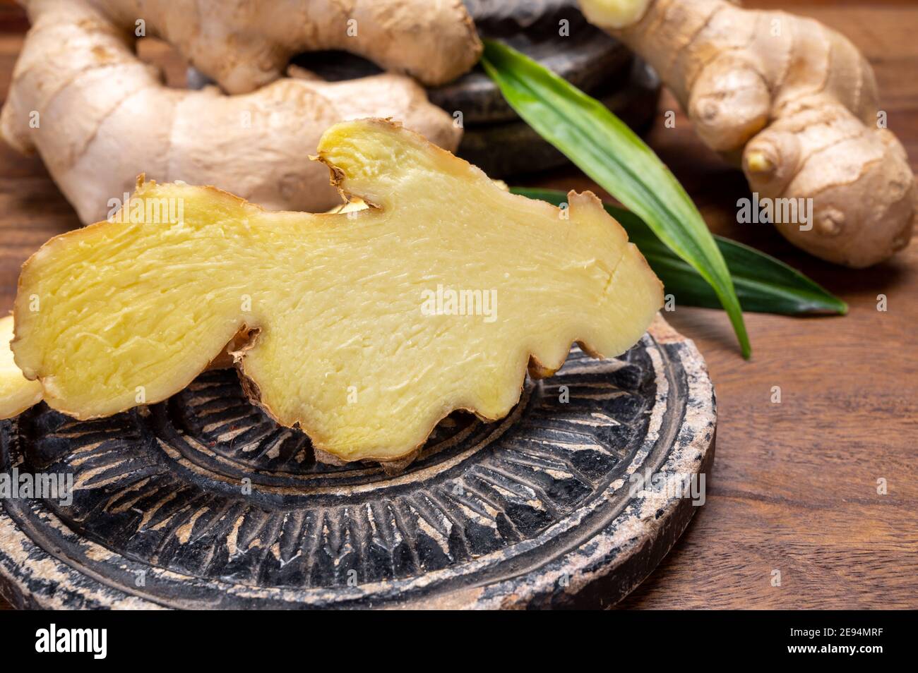 Fresh organic ginger rhizome root used in traditional medicines and for