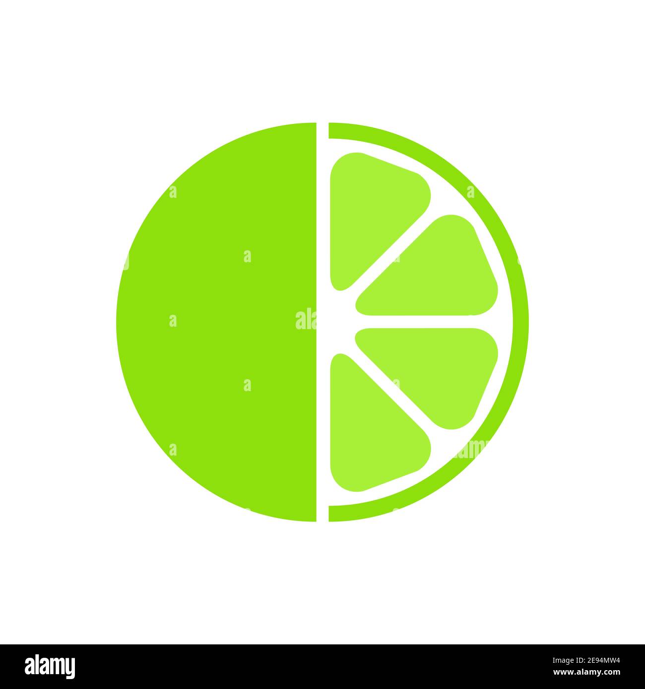 Lime slice icon. Tasty half sweet fruit symbol. Lime piece vector