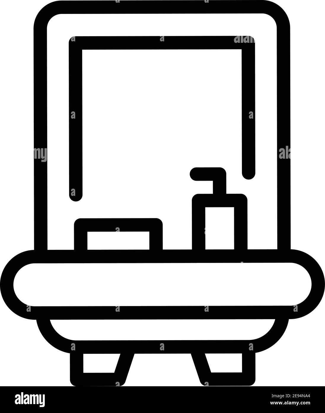 Modern bath mirror icon. Outline modern bath mirror vector icon for web design isolated on white ...