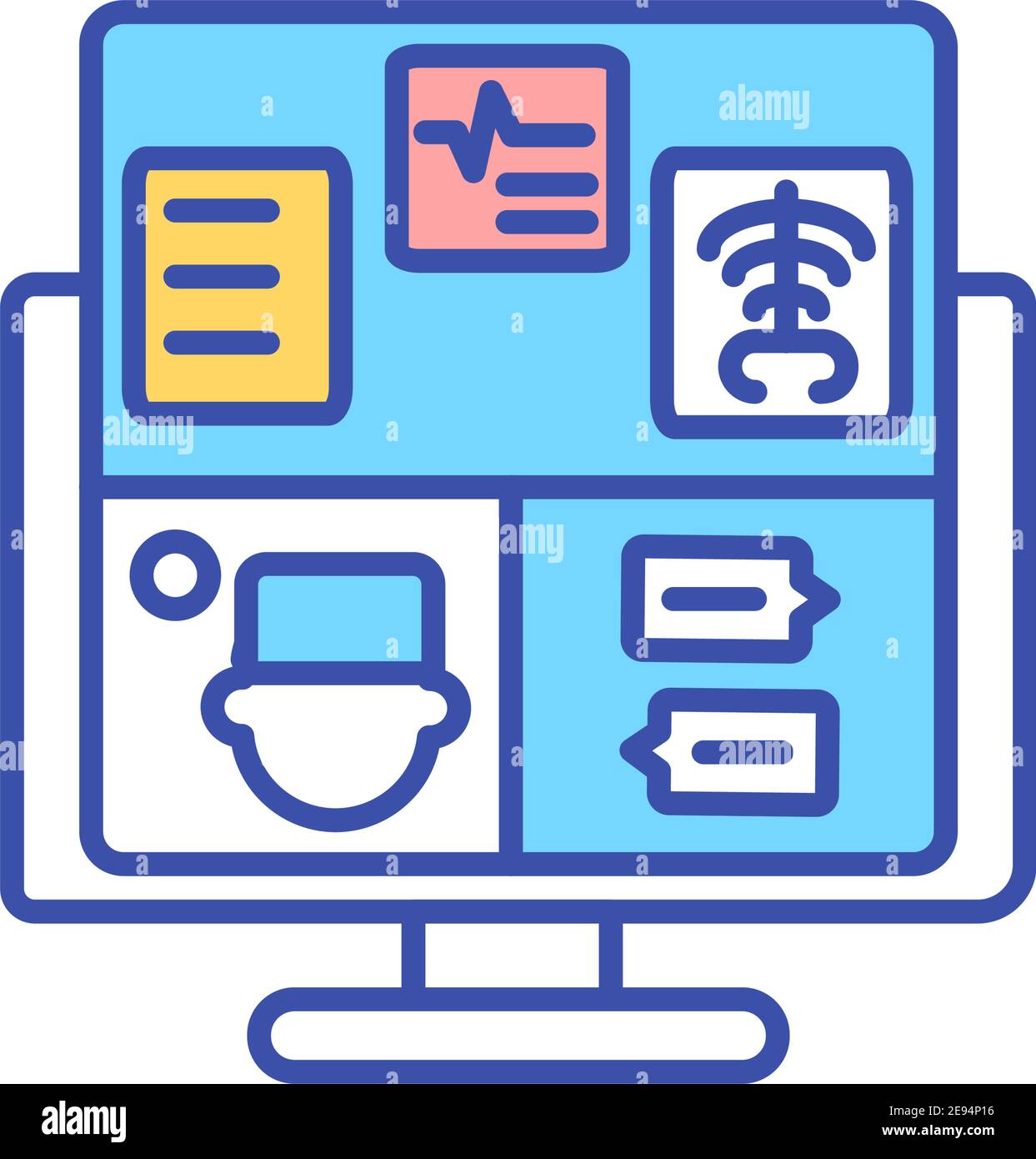 Electronic patient monitoring RGB color icon Stock Vector Image & Art Alamy