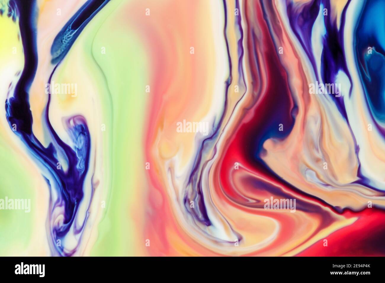 Abstract colorful background, soft fluid art wallpaper. Mixing paints and colors, modern art. Stock Photo