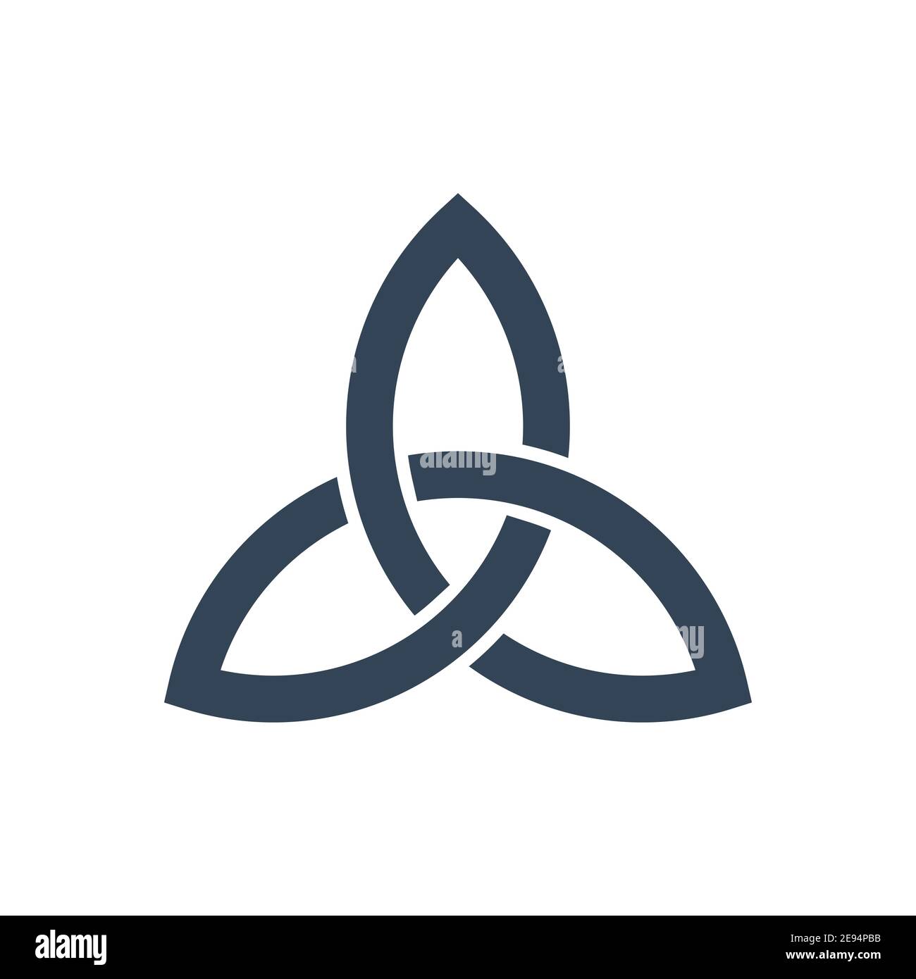 Triquetra symbol. Celtic trinity knot icon. Vector isolated on white