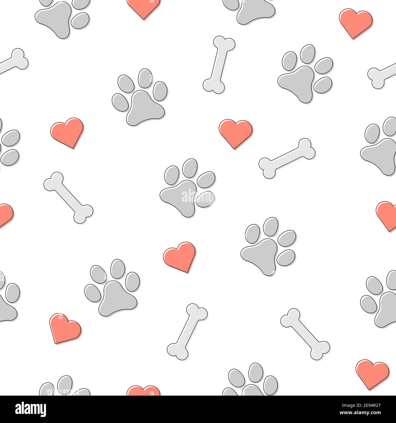 Black Red Cute Pet Dog Footprints Bones Heart Pattern Clothing