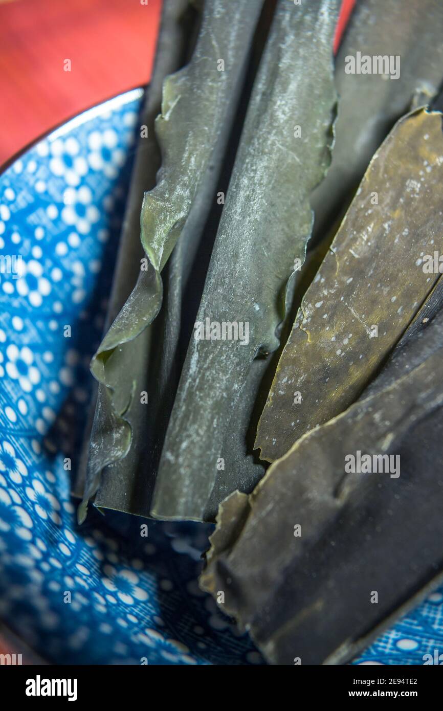 Japanese food, edible seaweed: kombu Stock Photo