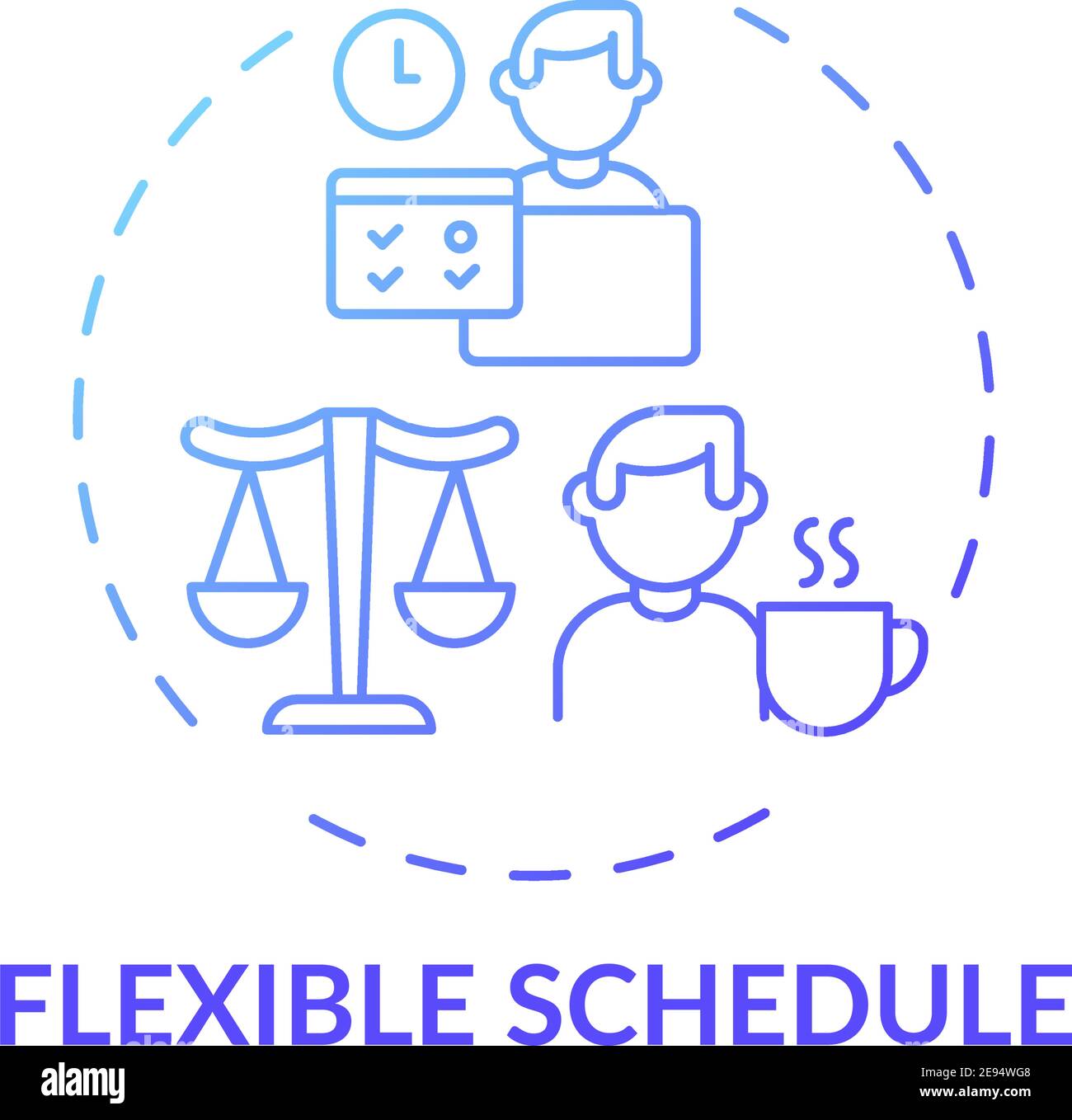 Flexible schedule concept icon Stock Vector