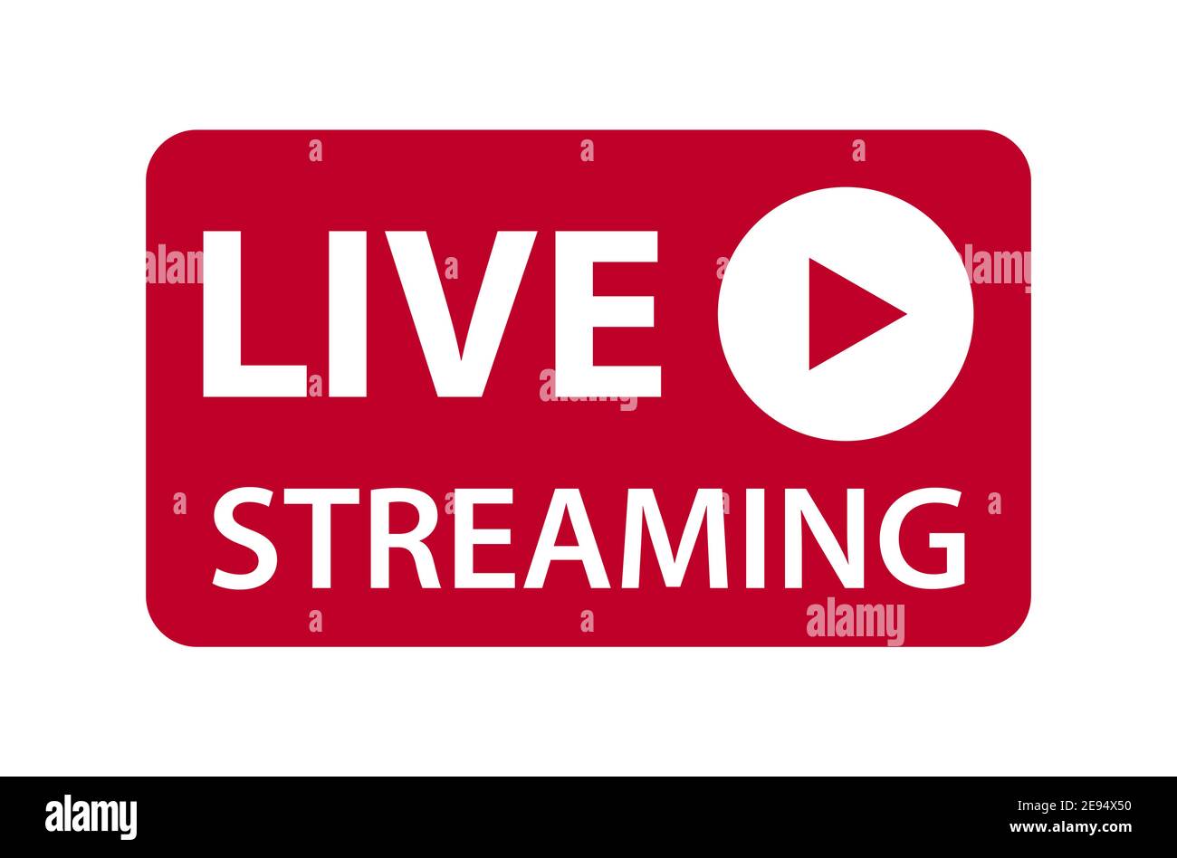 Live streaming icon vector symbol, isolated on white background. Button video player . Stock Vector
