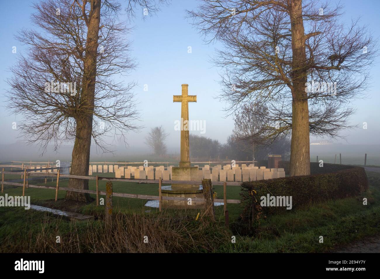 Cemeterie of world war I near Ploegsteert Wood, Ploegsteert, Henegouwen, Belgium, Europe. Photo V.D. Stock Photo