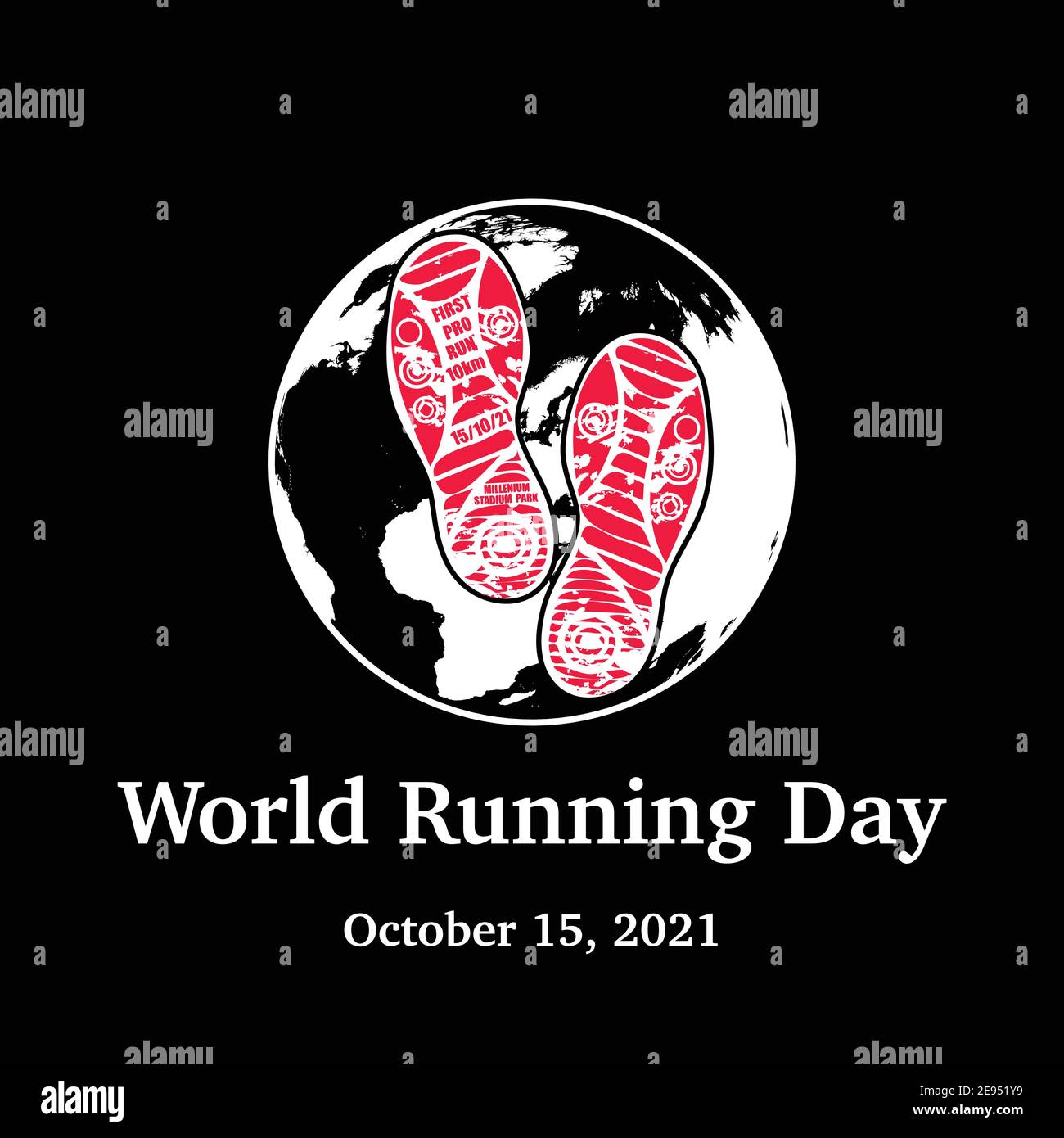 Earth shoes running day wallpaper Stock Vector Image Art Alamy
