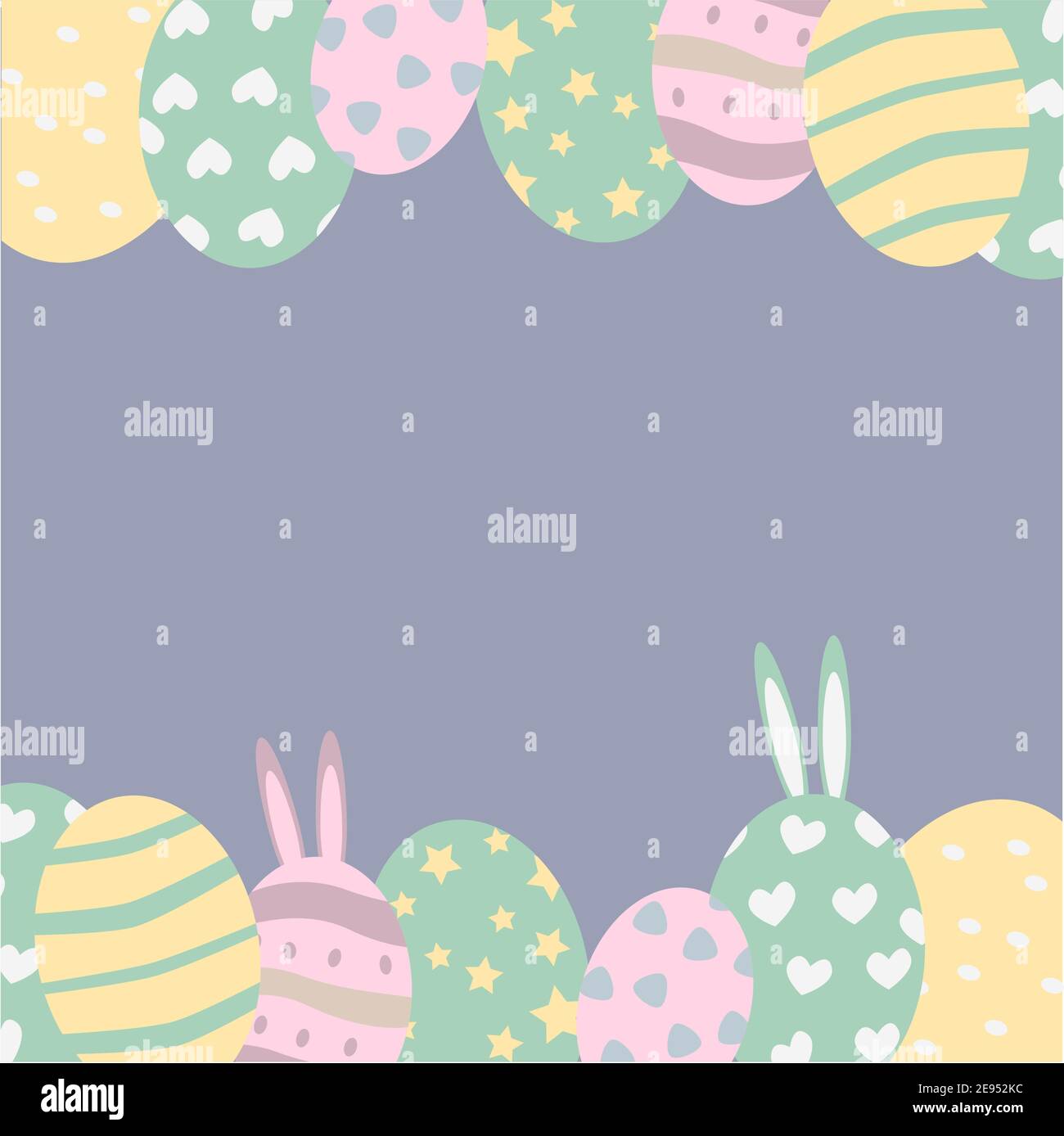 Easter card Easter eggs Cartoon style Vektor Illustration Stock Vector