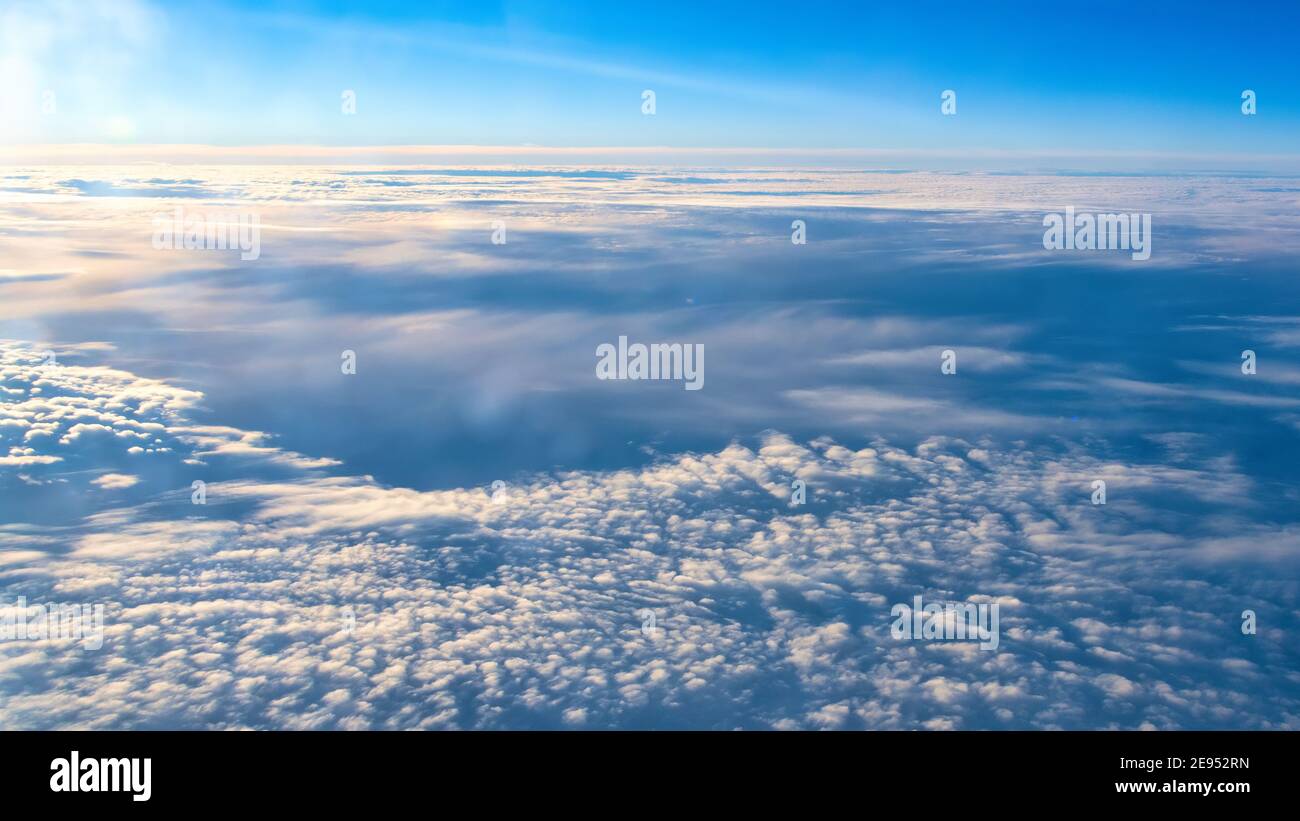 Pattern of clouds seen from a high angle view Stock Photo