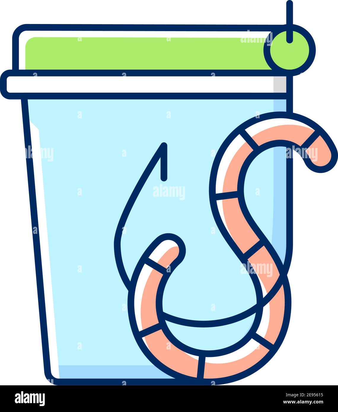 Live bait RGB color icon Stock Vector