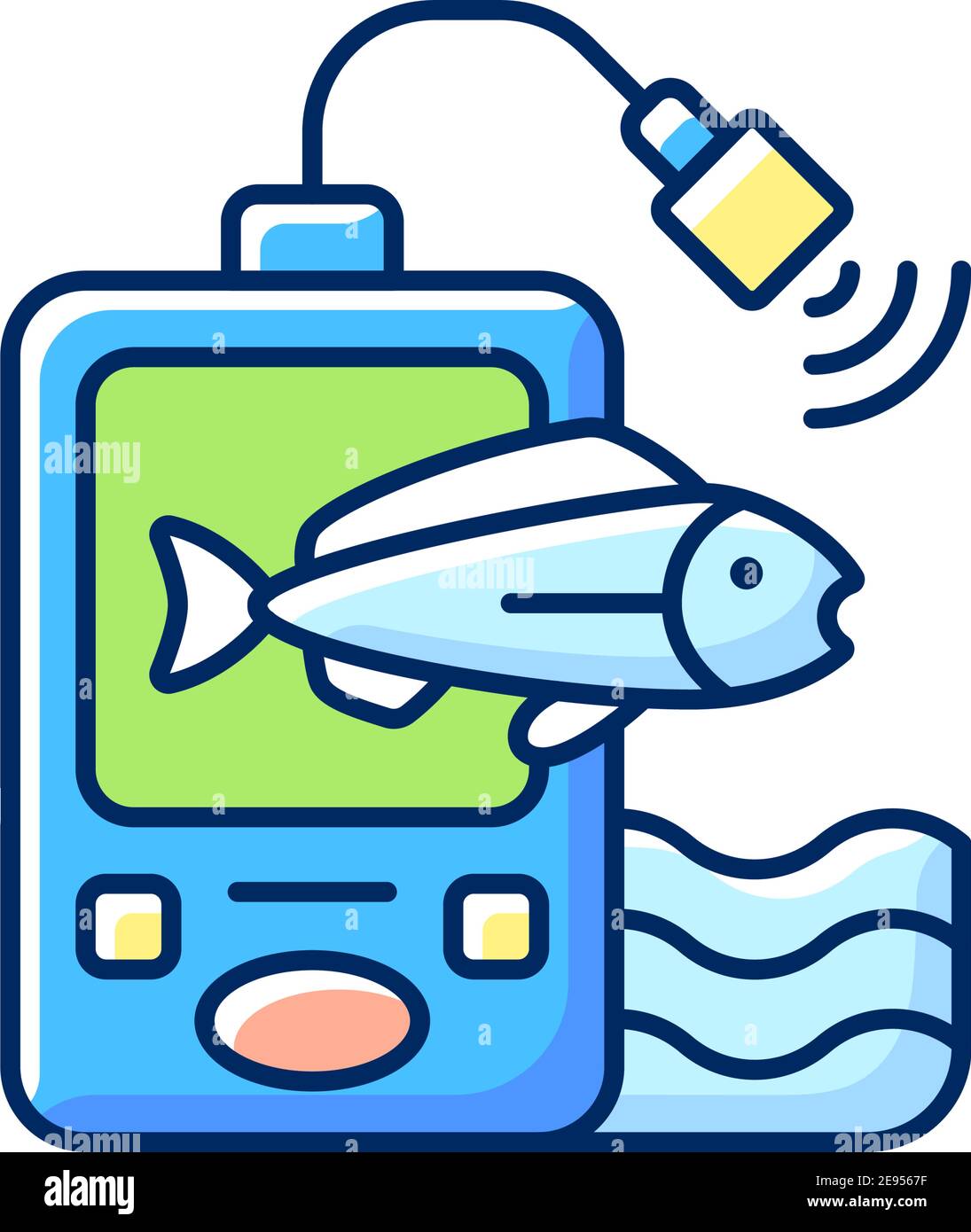 Fish finder RGB color icon Stock Vector Image & Art Alamy