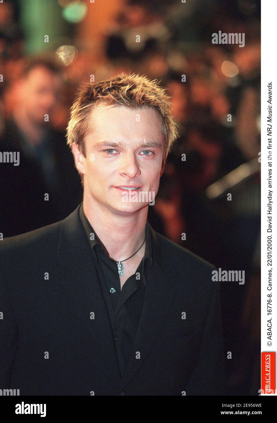 Abaca 16776 8 Cannes 22 01 2000 David Hallyday Arrives At The First Nrj Music Awards Stock Photo Alamy