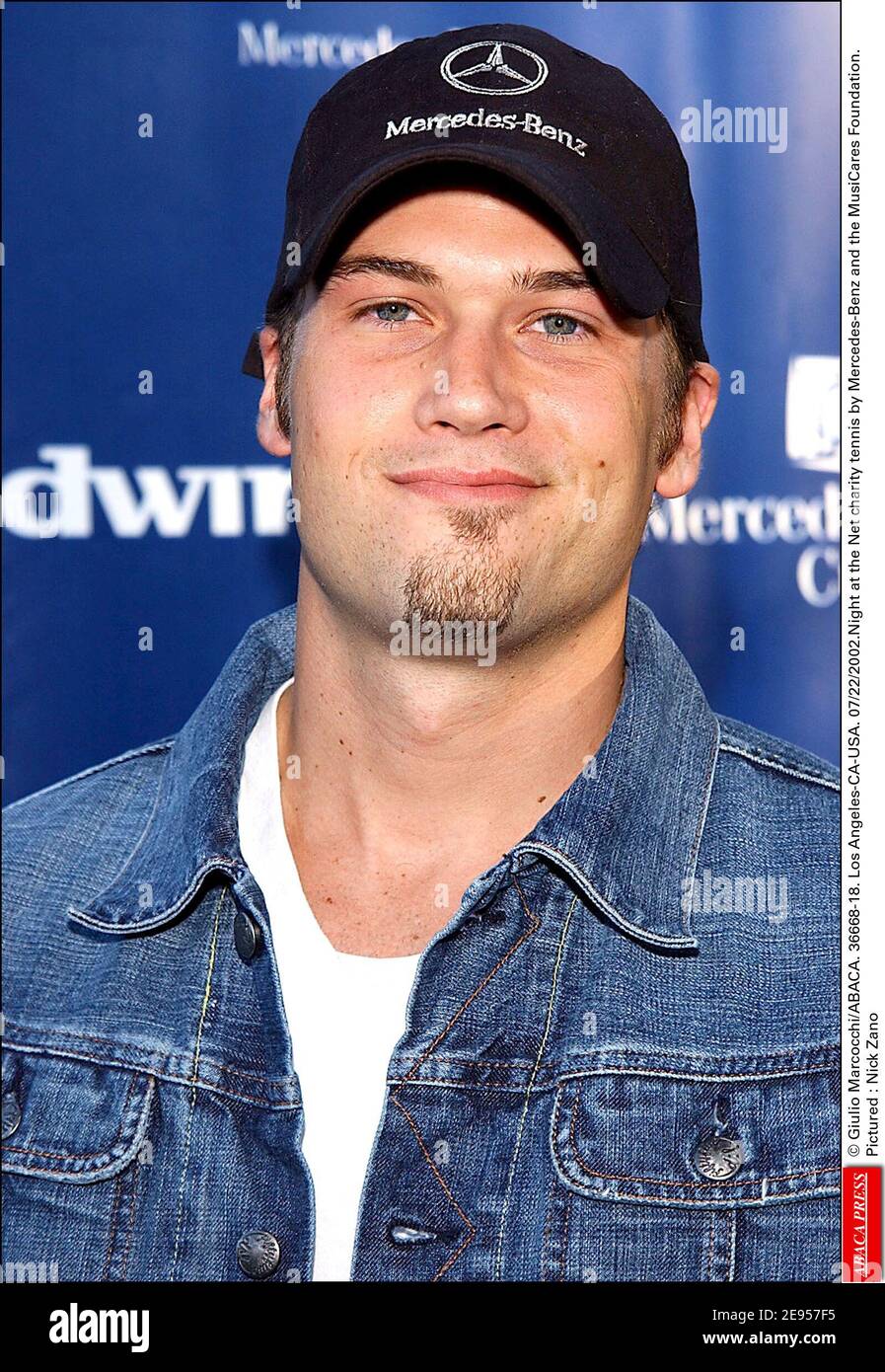 © Giulio Marcocchi/ABACA. 36668-18. Los Angeles-CA-USA. 07/22/2002.Night at the Net charity tennis by Mercedes-Benz and the MusiCares Foundation.Pictured : Nick Zano Stock Photo