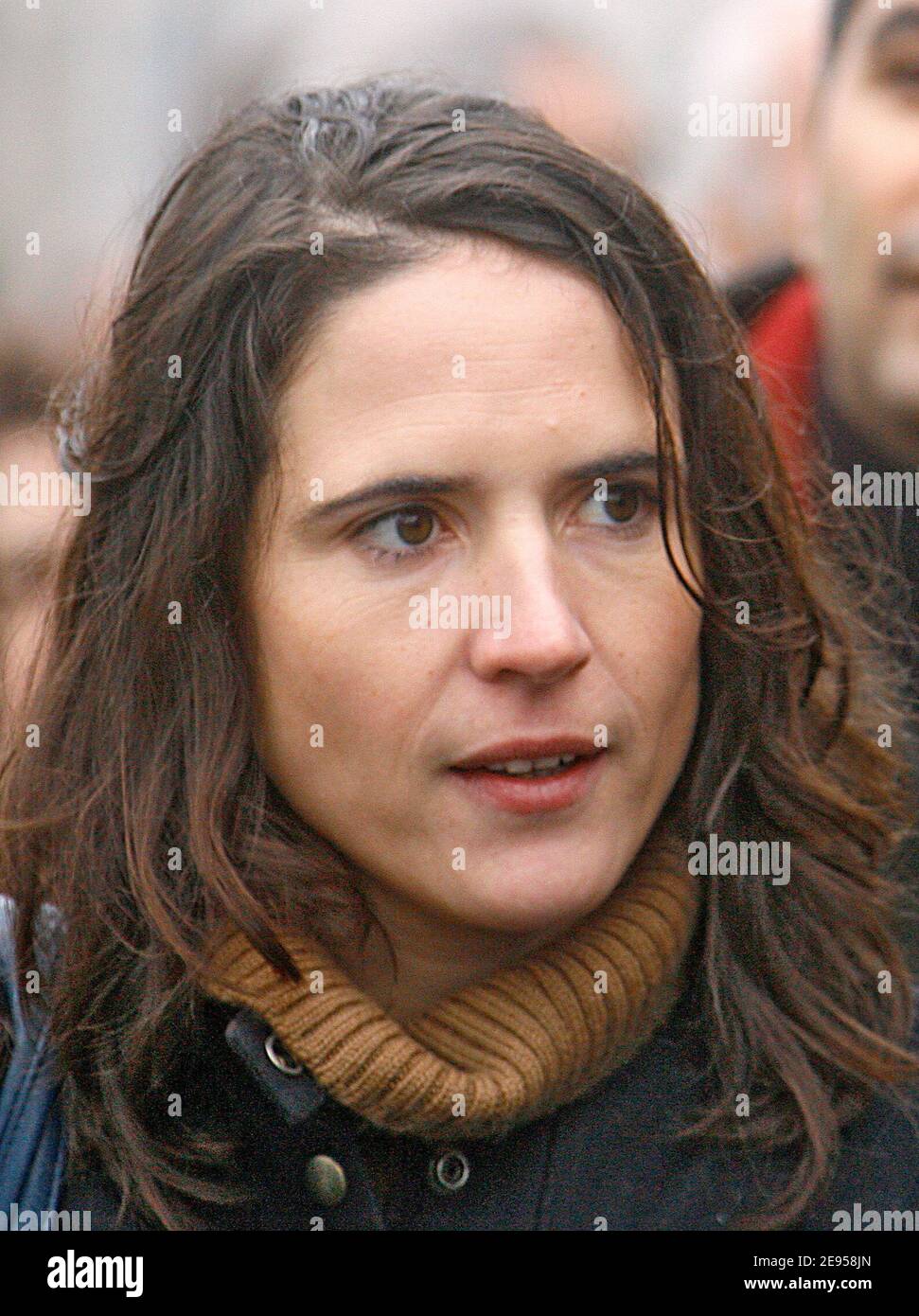 Francois Mitterrand's daughter Mazarine Pingeot-Mitterrand attends the ceremony to honor the memory of former French president Francois Mitterrand on January 8, 2006, for the tenth anniversary of his death. The ceremony is held in Mitterrand's home city of Jarnac where he is buried in his family's grave. Mitterrand's home, now a museum open to the public, is officially inaugurate on this day. Photo by Bernard-Mousse/ABACAPRESS.COM. Stock Photo