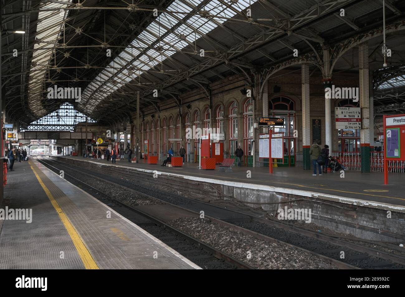 Preston railway station. Stock Photo