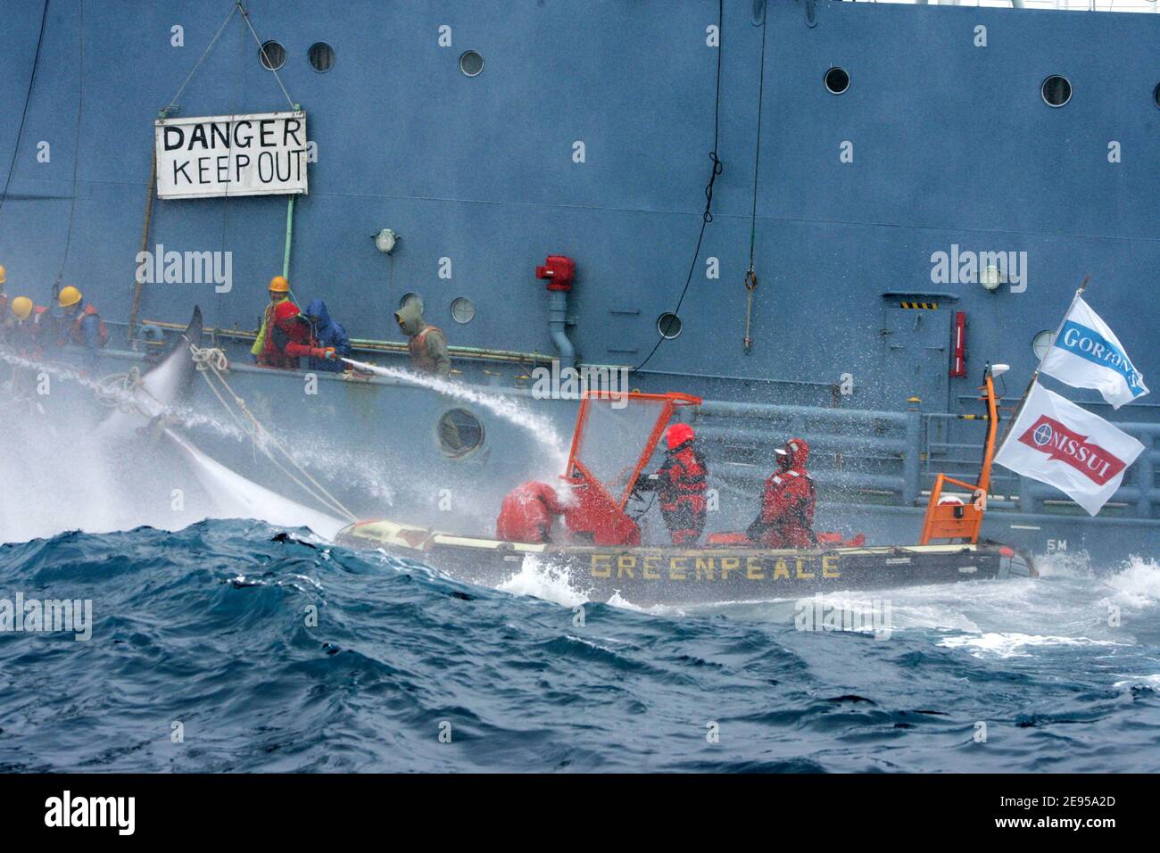 Inflatables from the Greenpeace ship MY Esperanza and MY