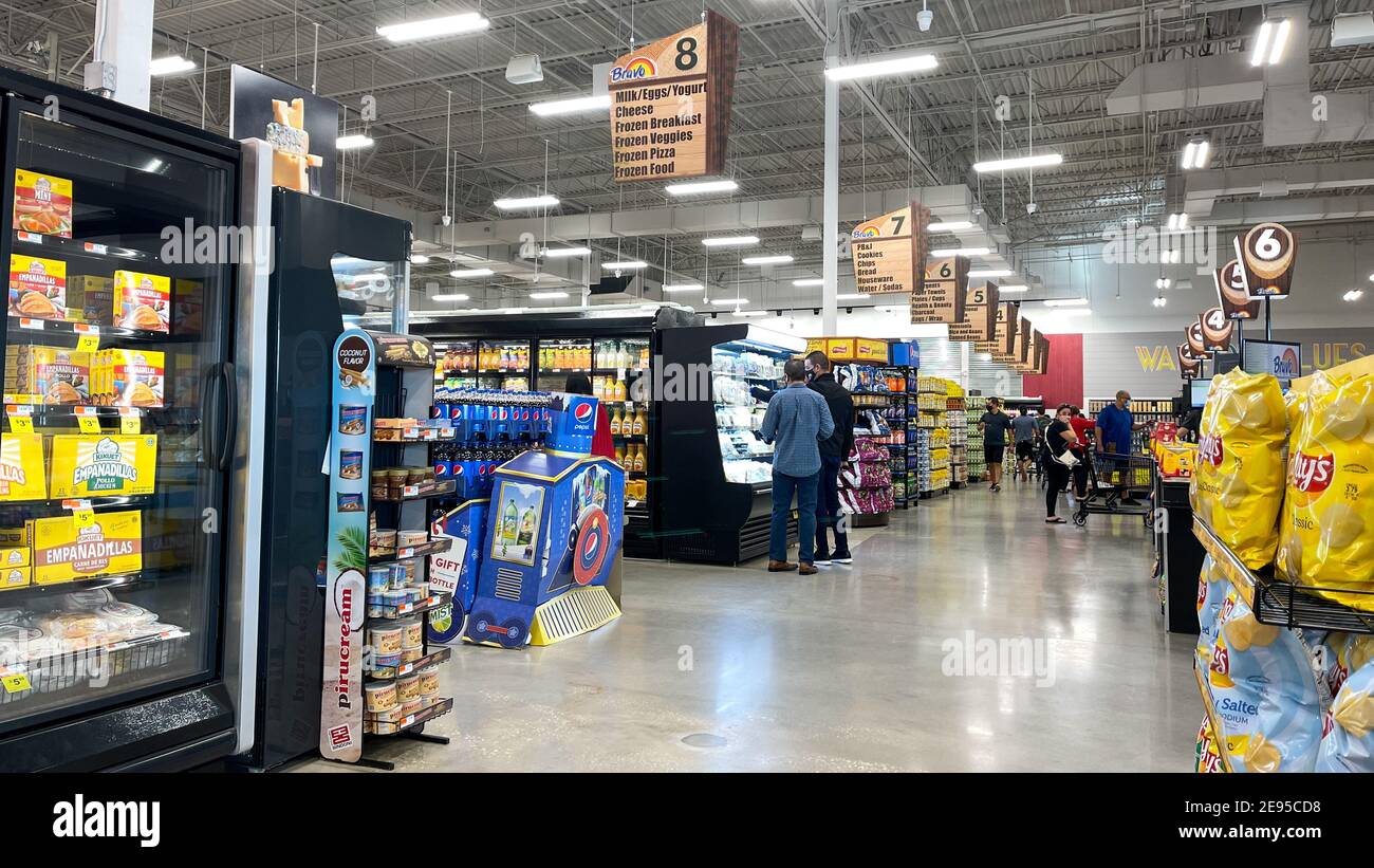 Orlando, FL USA December 27, 2020 An overview of multiple aisles of