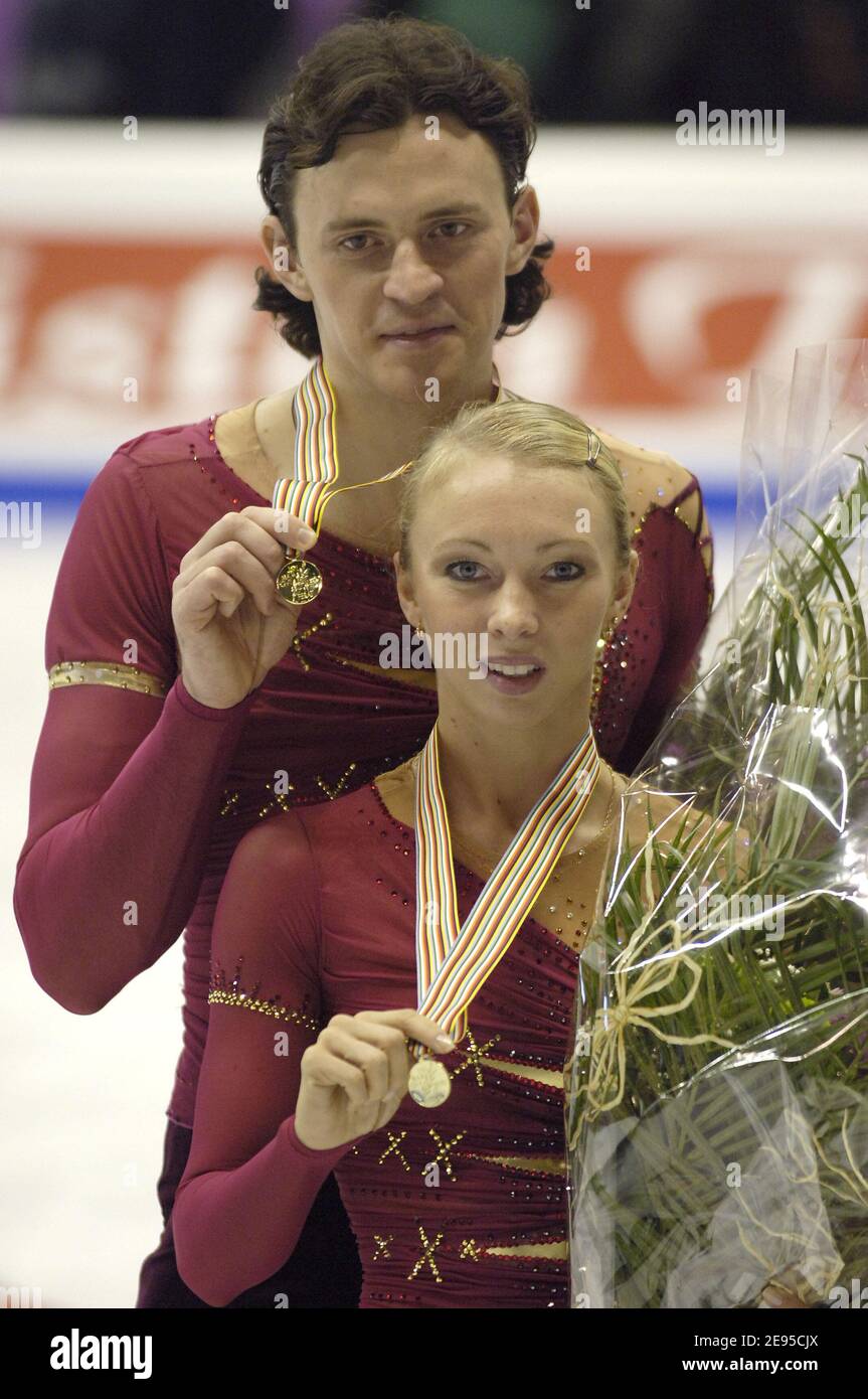 Tatiana Totmianina and Maxim Marinin of Russia compete on pairs free ...