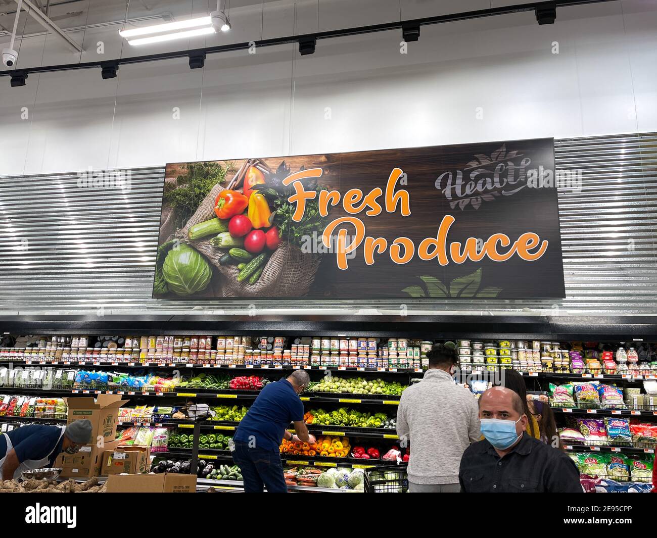 Orlando,FL USA December 27, 202 The produce aisle at a Bravo Market