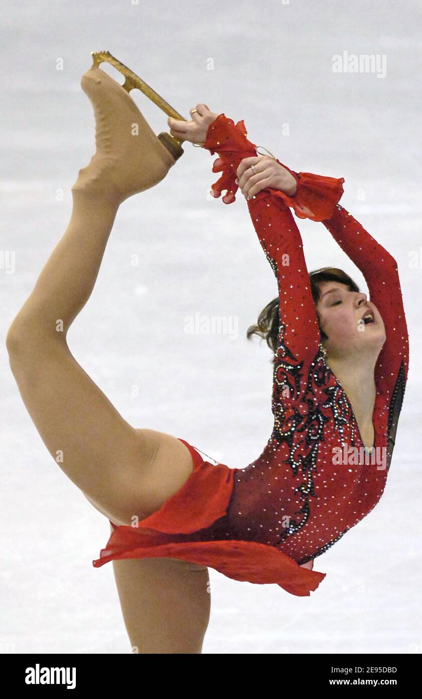 Russia's gold medalist Irina Slutskaya competes on ladies free skating