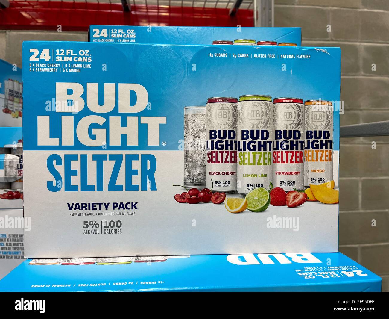 Orlando,FL USA January 31, 2021 Cases of Bud Light Hard Seltzer