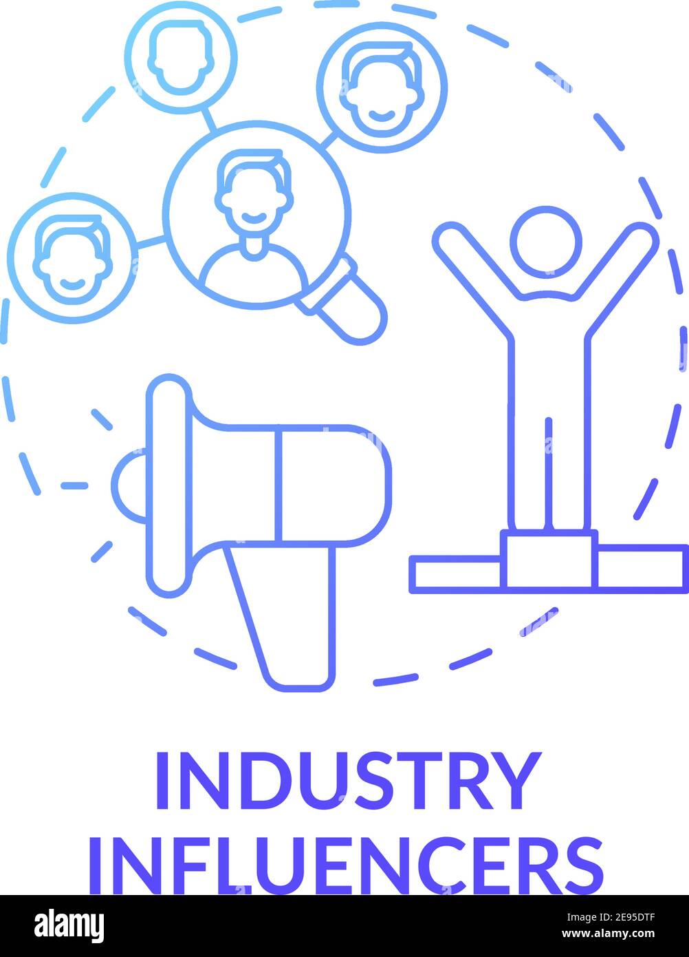 Industry influencers concept icon Stock Vector