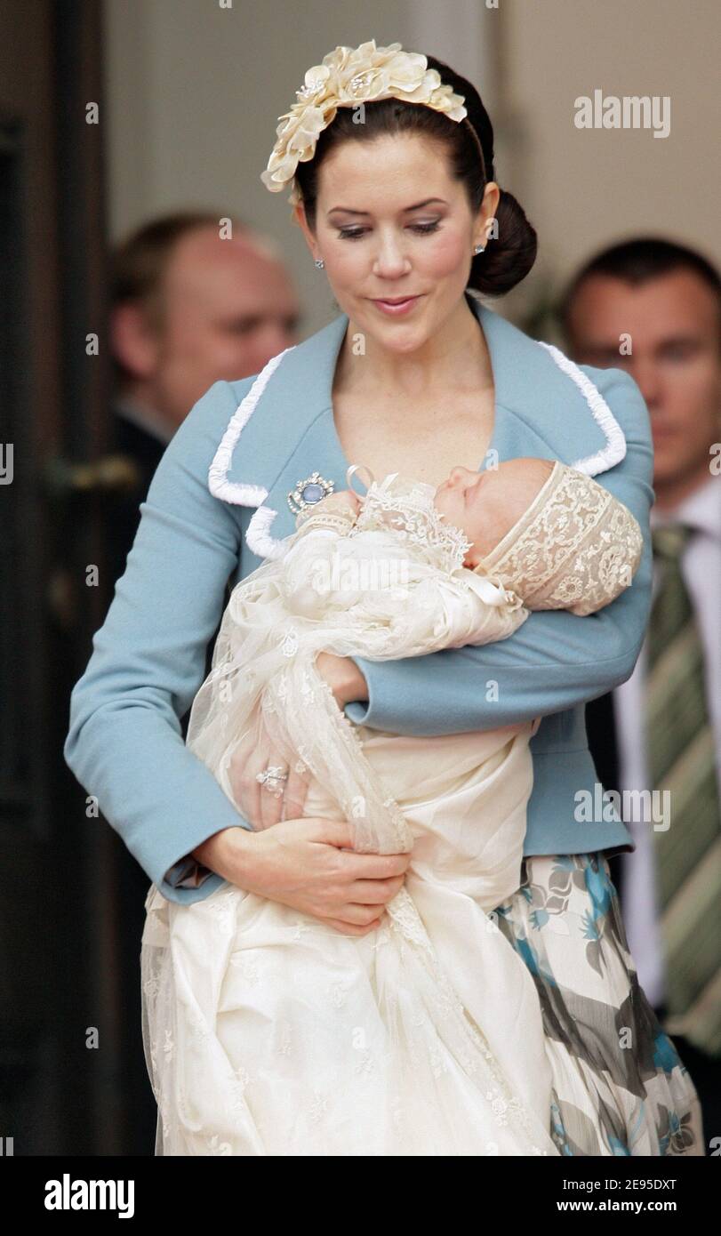 Denmark's Crown Princess Mary arrive for the christening of her first child who will be named Christian Valdemar Henri John by Bishop Erik Norman Svendsen during a ceremony held at Copenhagen' Christianborg Palace chapel, Denmark on January 21, 2006. Photo by Thierry Orban/ABACAPRESS.COM Stock Photo