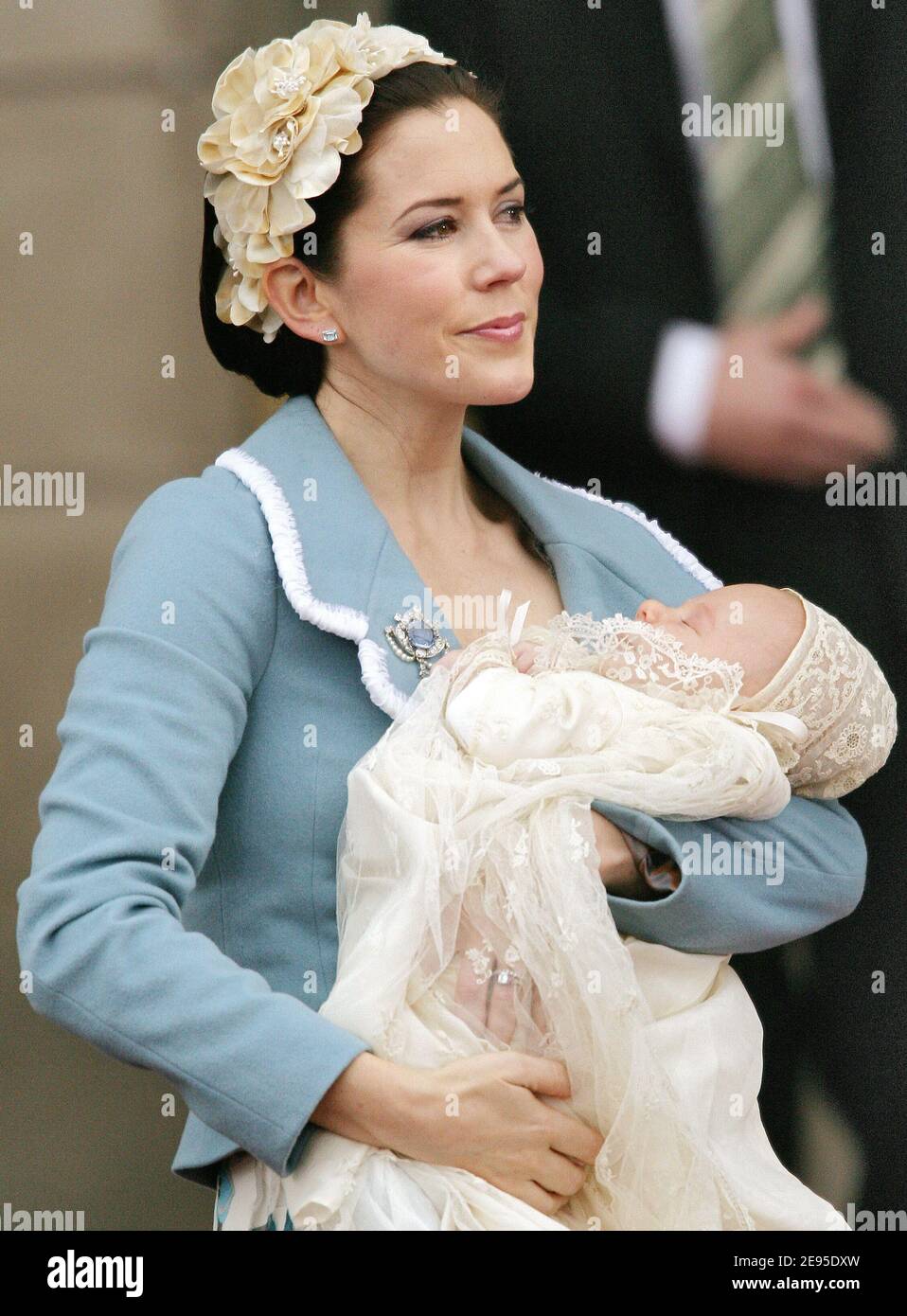 Denmark's Crown Princess Mary arrives for the christening of her first child who will be named Christian Valdemar Henri John by Bishop Erik Norman Svendsen during a ceremony held at Copenhagen' Christianborg Palace chapel, Denmark on January 21, 2006. Photo by Thierry Orban/ABACAPRESS.COM Stock Photo