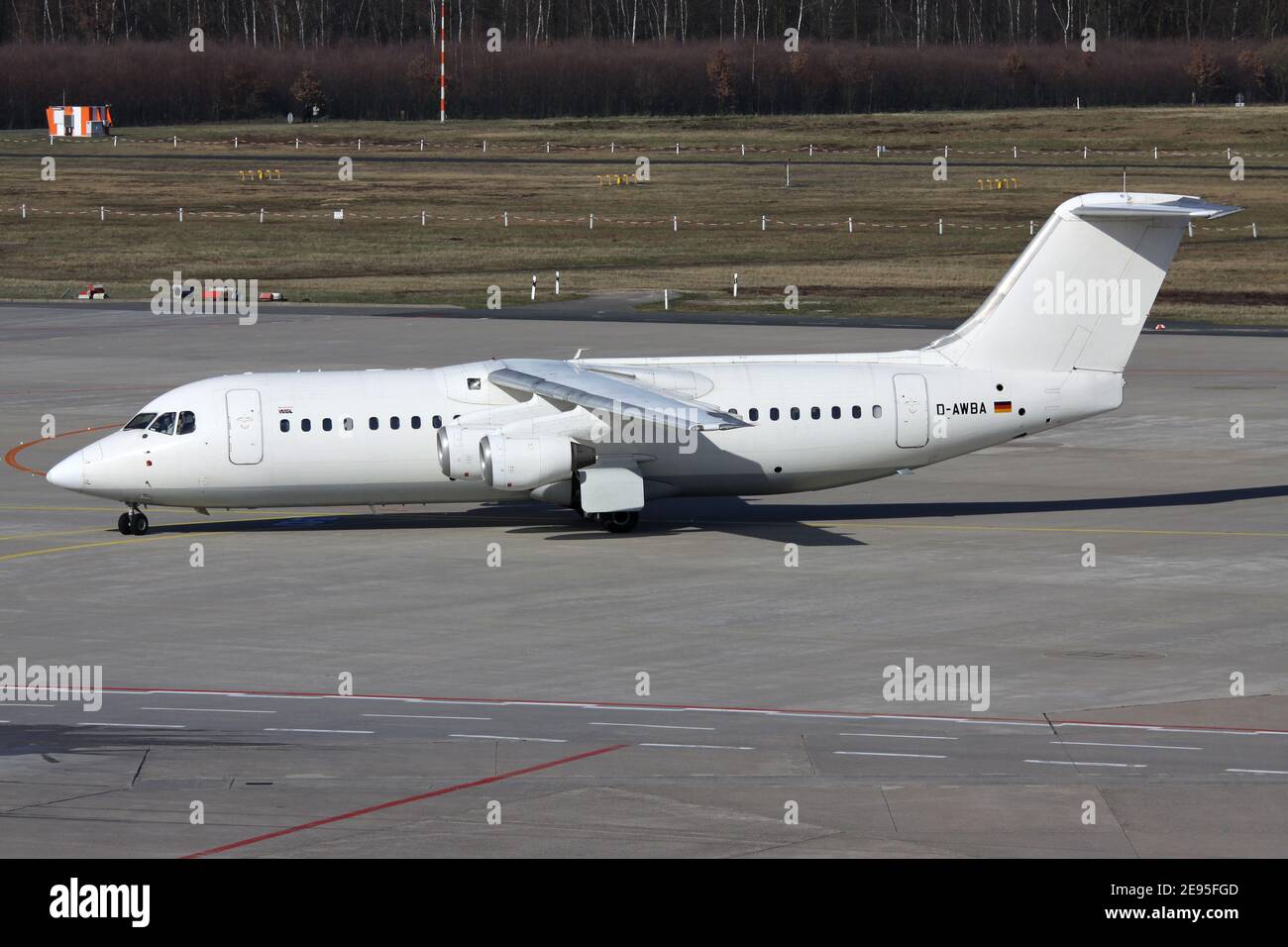 German WDL Aviation BAe 146-300 with registration D-AWBA at Cologne Bonn Airport. Stock Photo