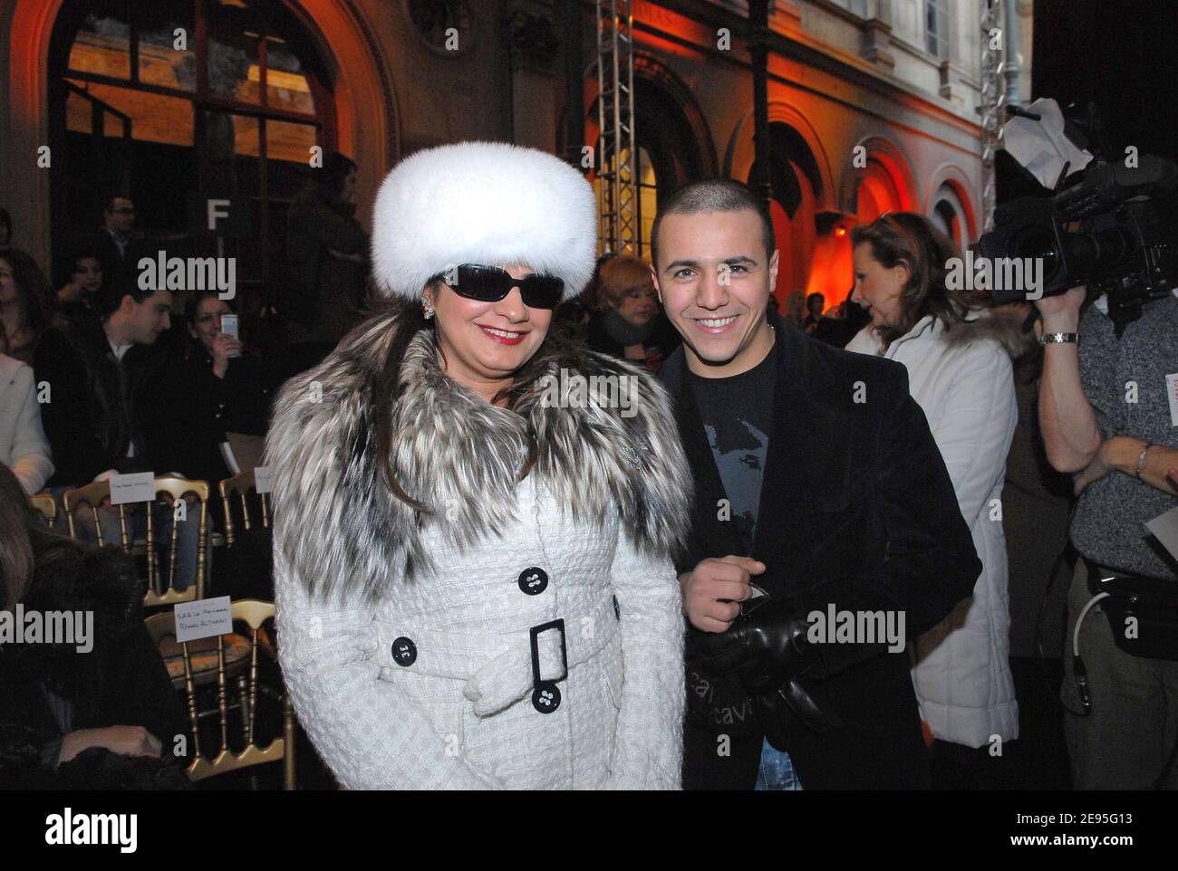 Qatari Princess Sheikha Rodha Al-Thani and Faudel attend Lebanese designer Elie Saab Haute-Couture Spring-Summer 2006, collection presentation held at 'L'Ecole Nationale des Beaux-Arts', in Paris, France, on January 25, 2006. Photo by Abd Rabbo-Taamallah/ABACAPRESS.COM Stock Photo