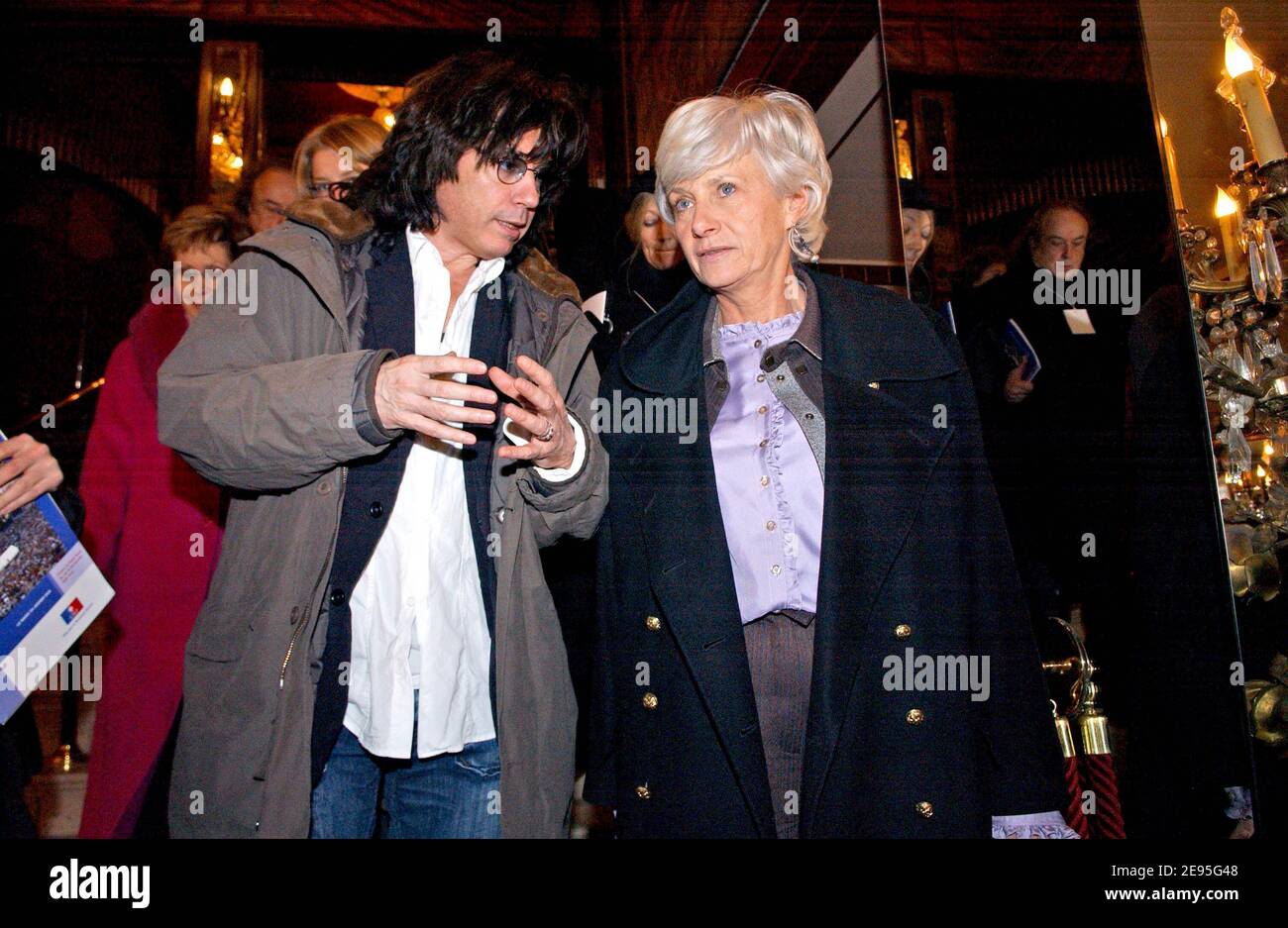 French musician Jean-Michel Jarre and MP Francoise de Panafieu attend UMP  meeting about Culture in Paris, France, on January 24, 2006. Photo by Bruno  Klein/ABACAPRESS.COM Stock Photo - Alamy