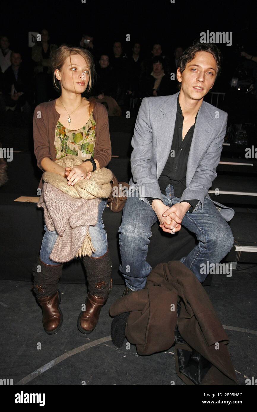 French singer Raphael and his girlfriend MŽlanie Thierry attend British  fashion designer John Galliano's men's fall-winter 2006-2007 collection  presentation on January 27, 2006 in Paris. Photo by Mehdi  Taamallah/ABACAPRESS.COM Stock Photo -