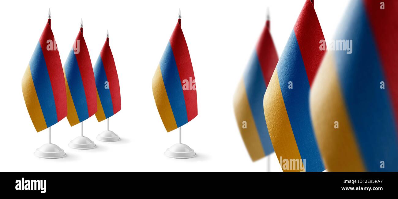 Set of Armenia national flags on a white background Stock Photo - Alamy