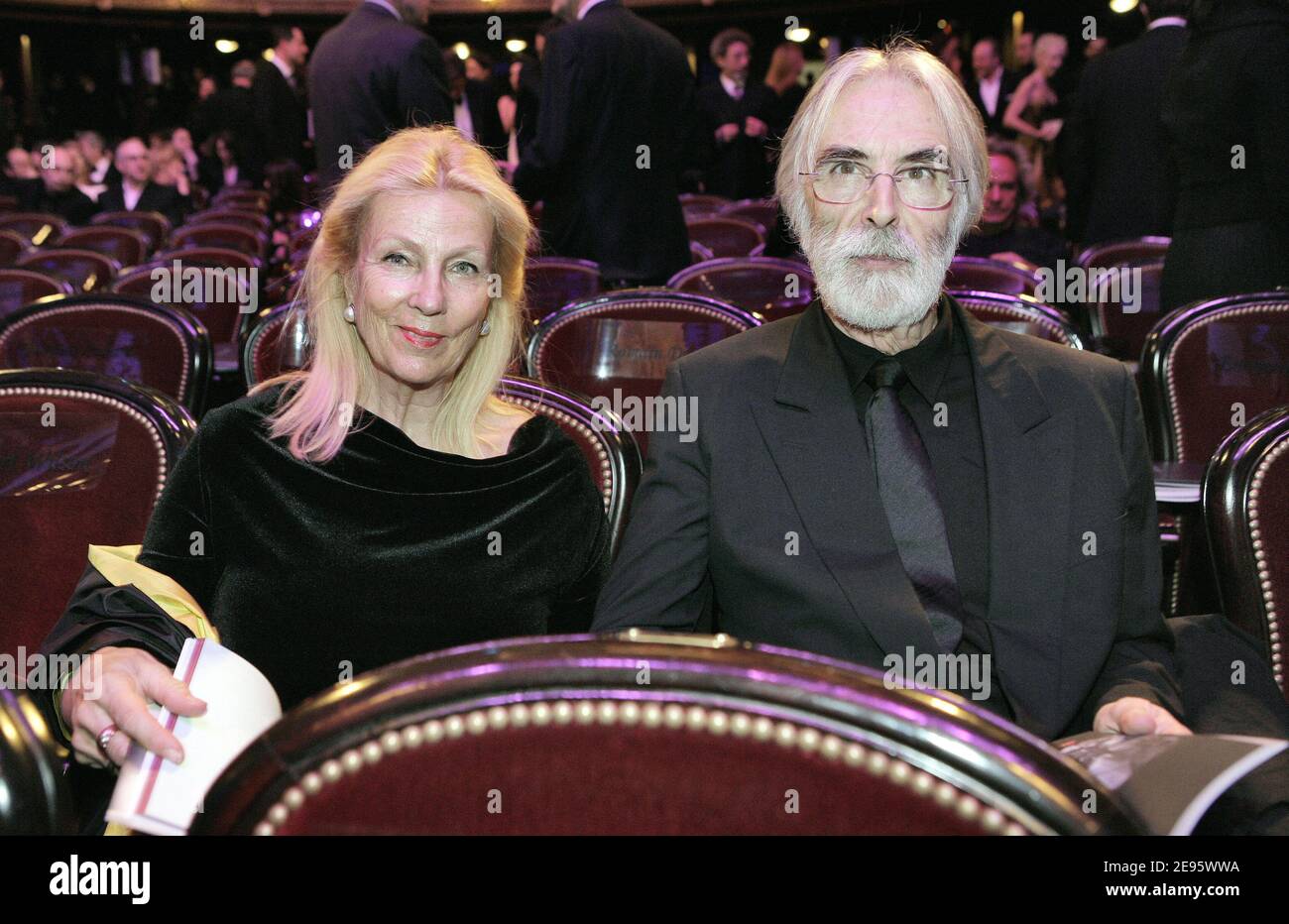 Director Michael Haneke and his wife attend the 31st Cesar awards ceremony held at the Theatre du Chatelet in Paris, France, on February 25, 2006. Photo by Klein-Orban/ABACAPRESS.COM Stock Photo