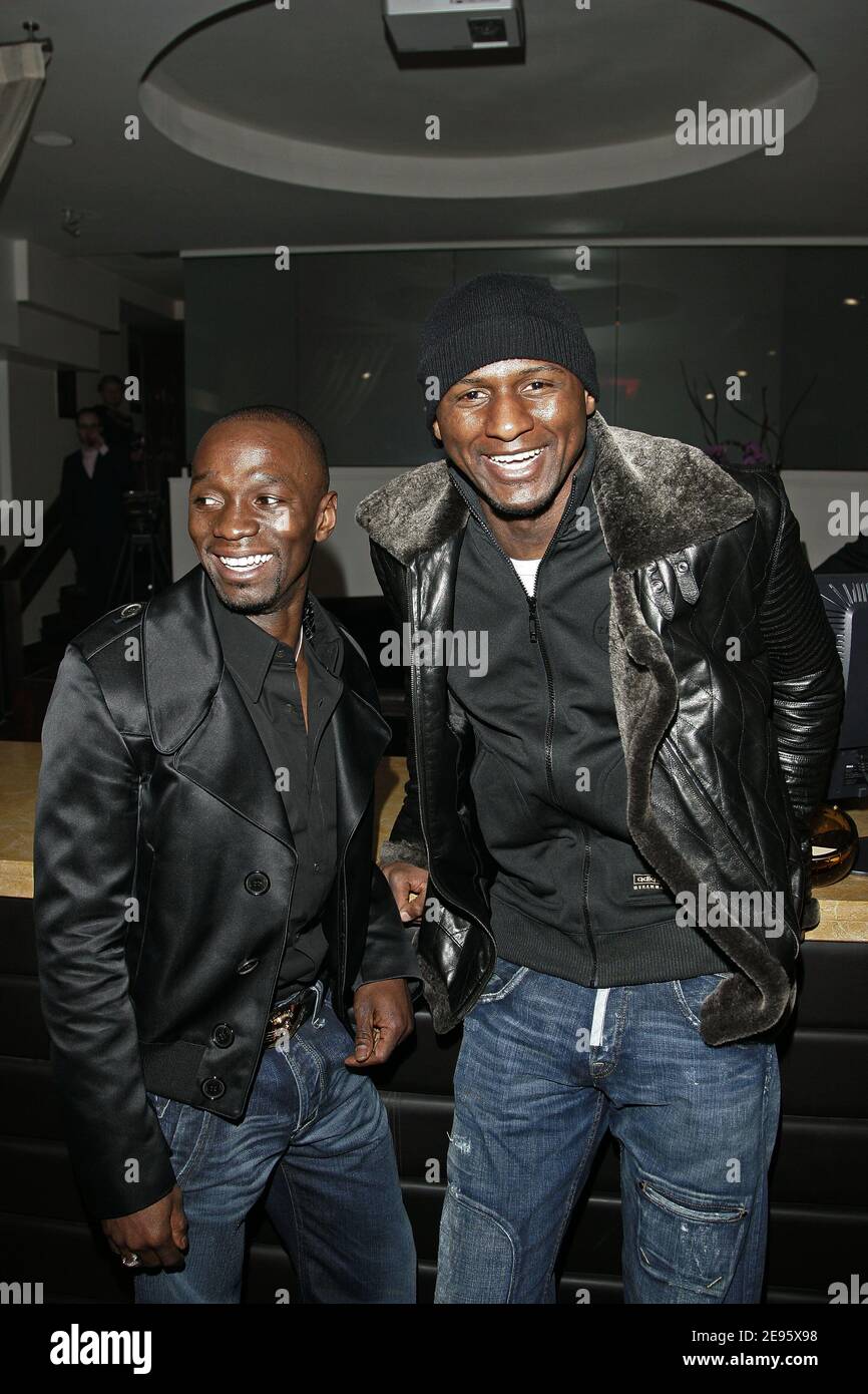 French soccer players Claude Makelele and Patrick Vieira attend the ...