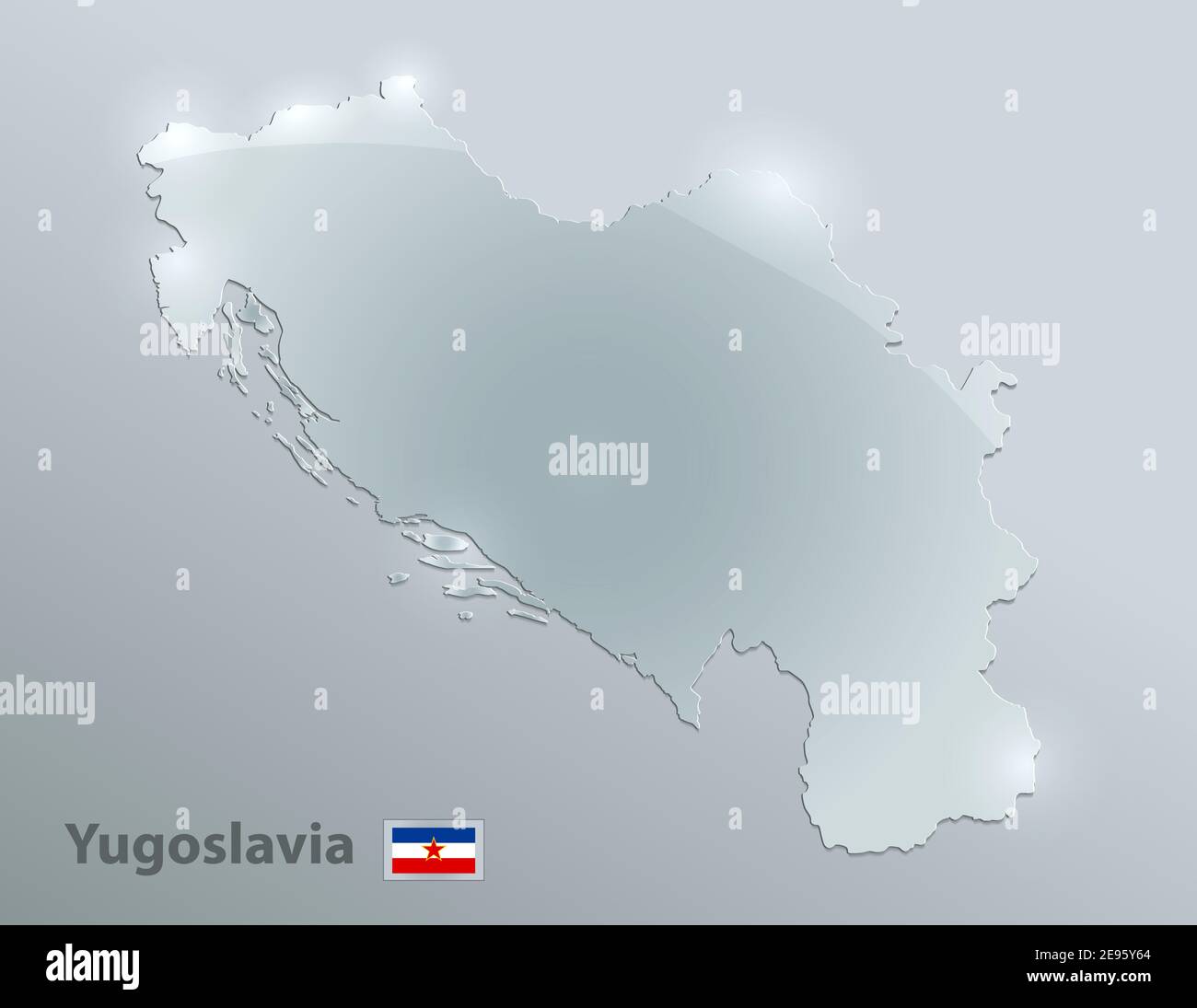 Yugoslavia Map And Flag Glass Card Paper 3D Vector Stock Vector Image   Yugoslavia Map And Flag Glass Card Paper 3d Vector 2E95Y64 