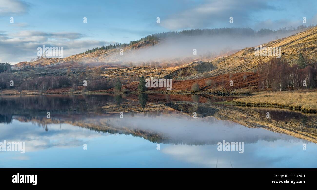Scottish Lochs with reflections Stock Photo