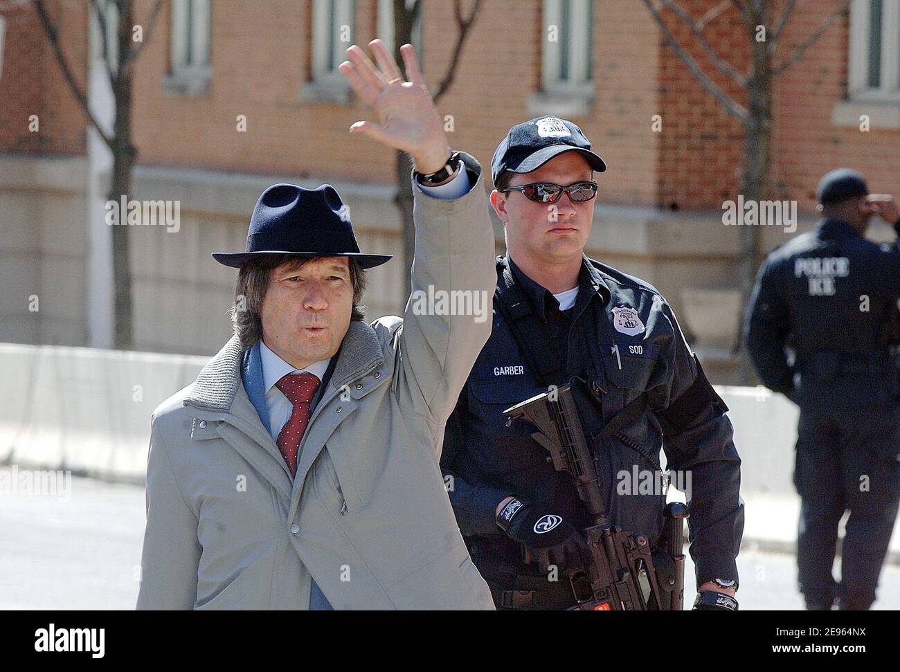 Francois Roux, lawyer of Zacarias Moussaoui's mother, Aicha el-Wafi, leaves the Albert V. Bryan federal courthouse, in Alexandria, VA, USA, on March 8, 2006 to return in Paris, France. Photo by Olivier Douliery/ABACAPRESS.COM Stock Photo
