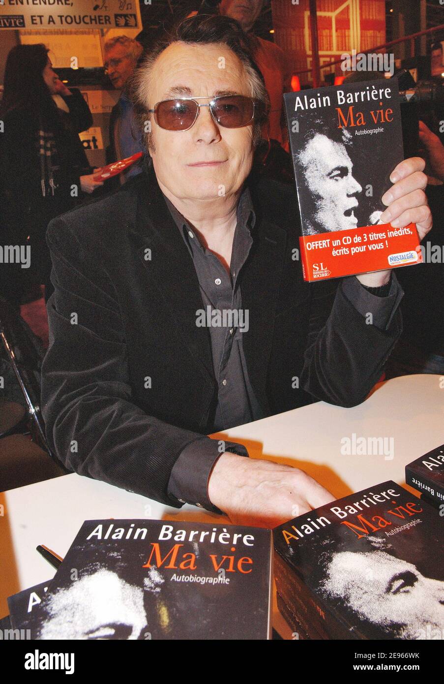 French singer and author Alain Barriere promotes his biography 'Ma Vie'  during the Paris Book Fair 'Le salon du Livre' held at Porte de Versailles,  in Paris, France, on March 17, 2006.