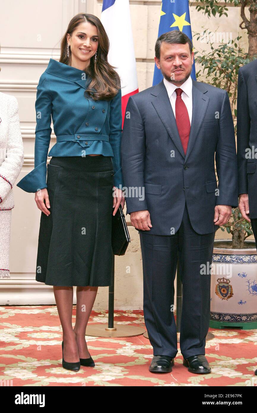 King Abdullah II of Jordan and wife Queen Rania have a meeting with