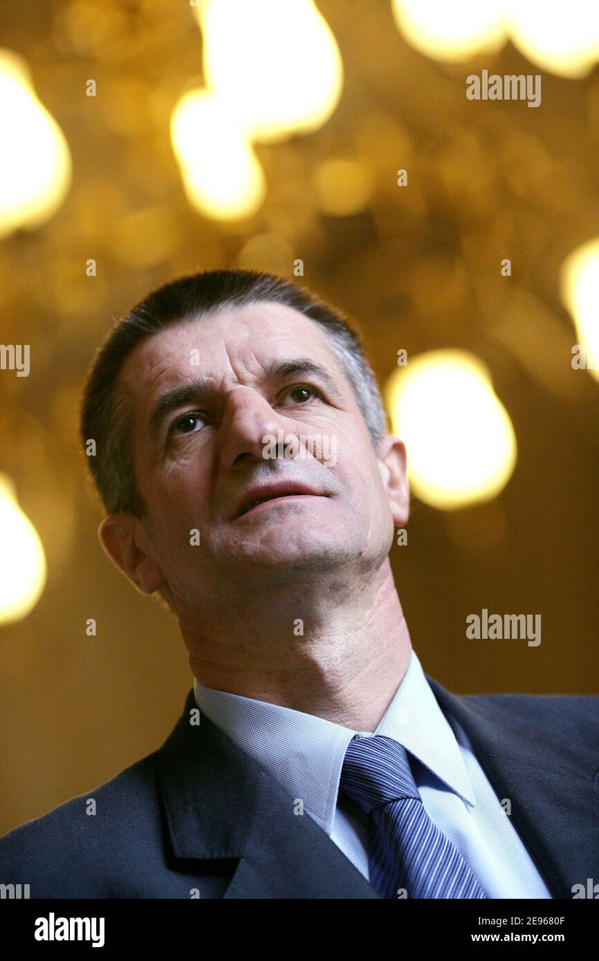french parliamentarian jean lassalle udf party member from the pyrenees atlantiques region of southwestern france arrives at the pau airport france on april 27 2006 he s pictured with his wife pascale he