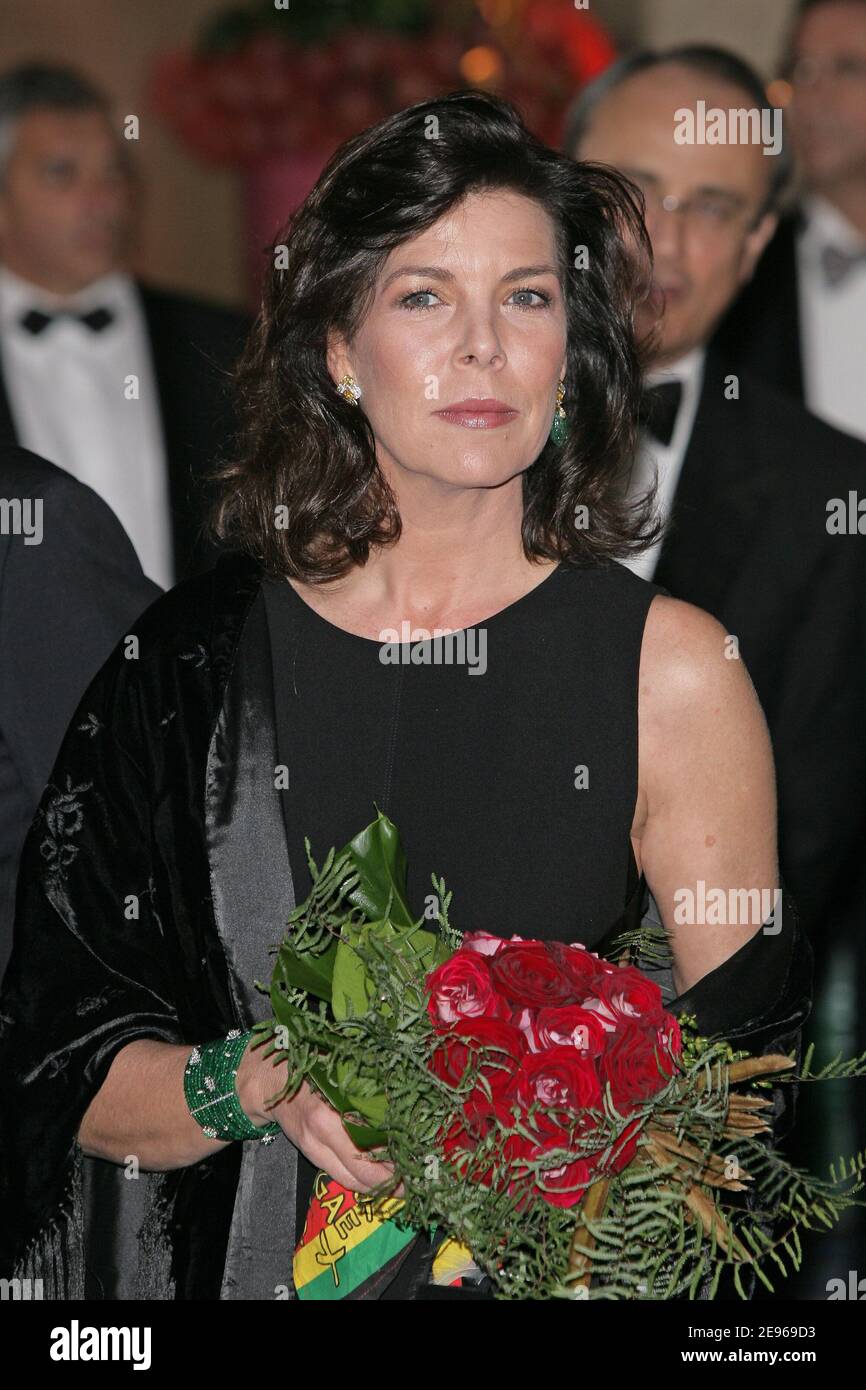 Princess Caroline of Monaco, wearing Chanel, pictured at the Rose Ball