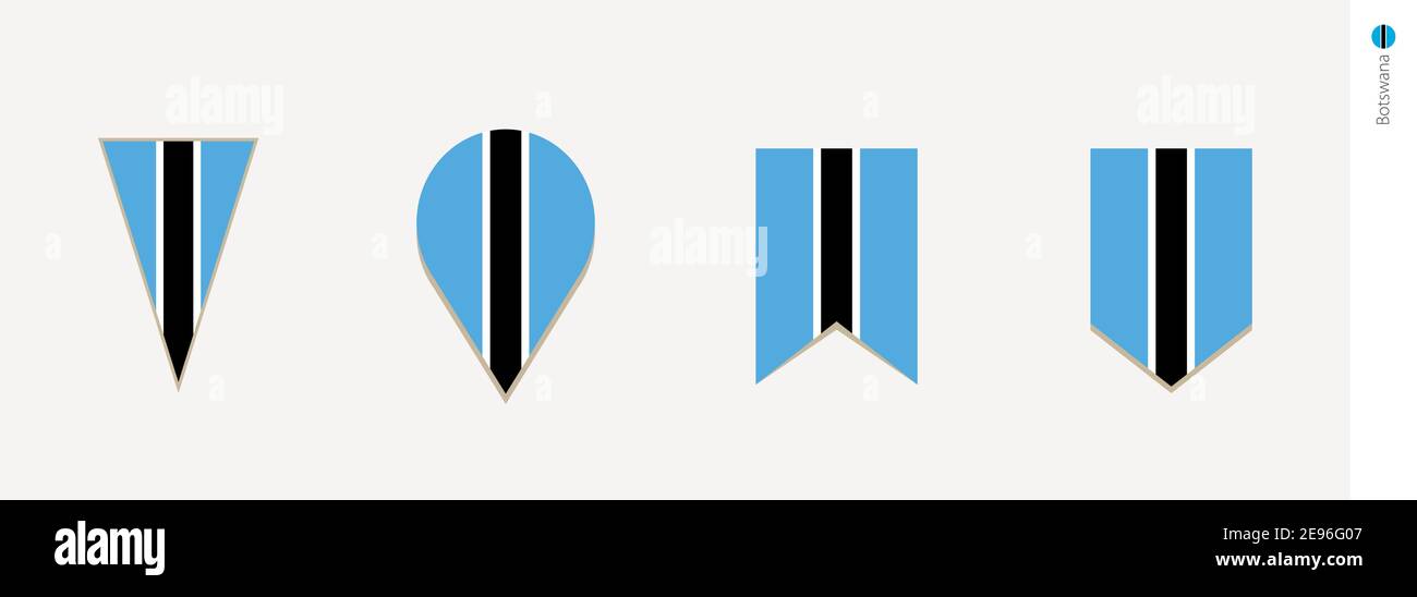 Botswana flag in vertical design, vector illustration. Stock Vector
