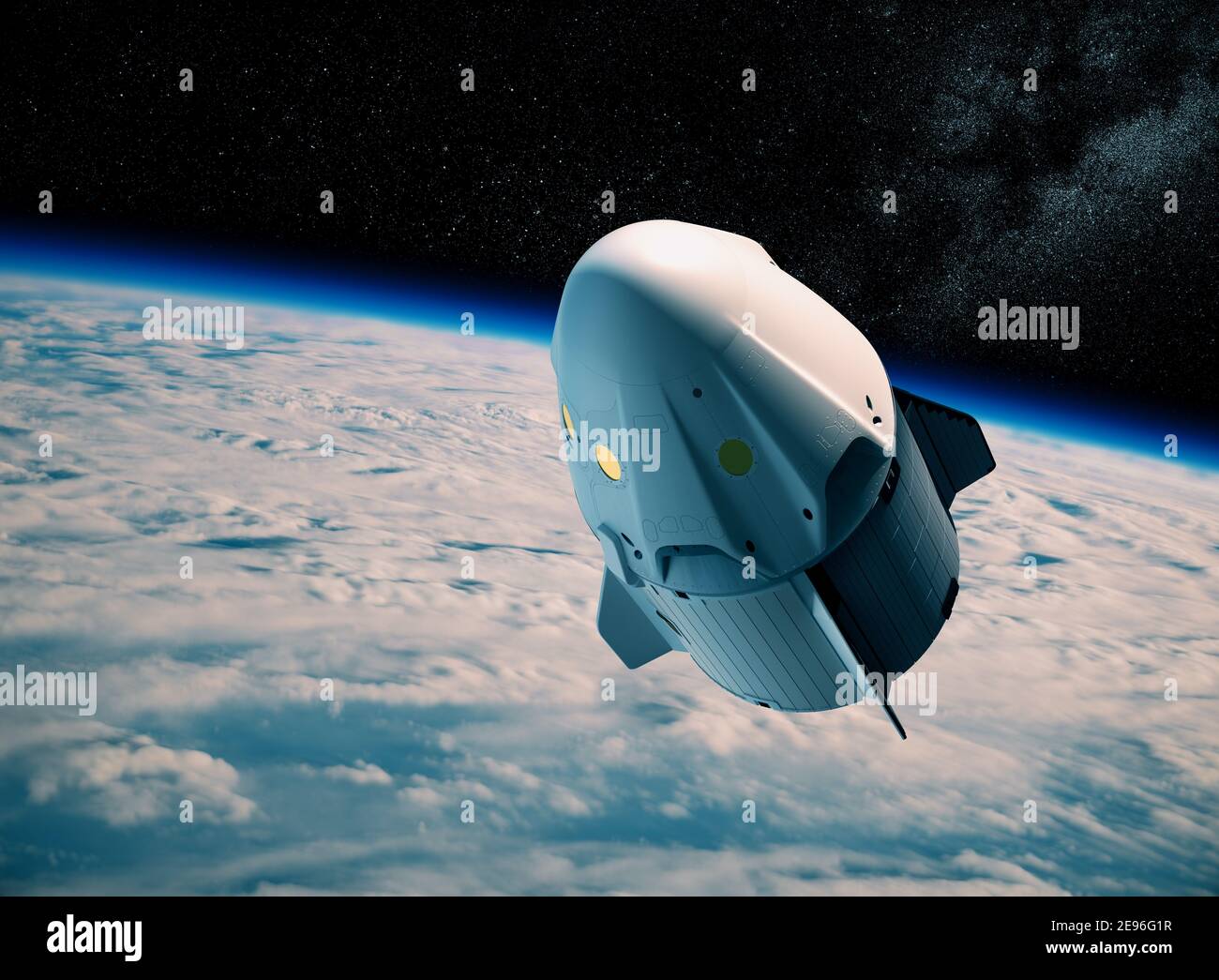 Dragon spacecraft at SpaceX headquarters, 2015 - Stock Image - C030/9058 -  Science Photo Library