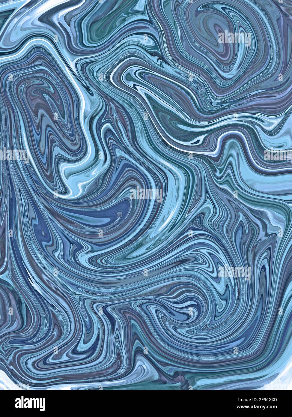 Digital drawing of decorative swirls of liquid marble paper texture