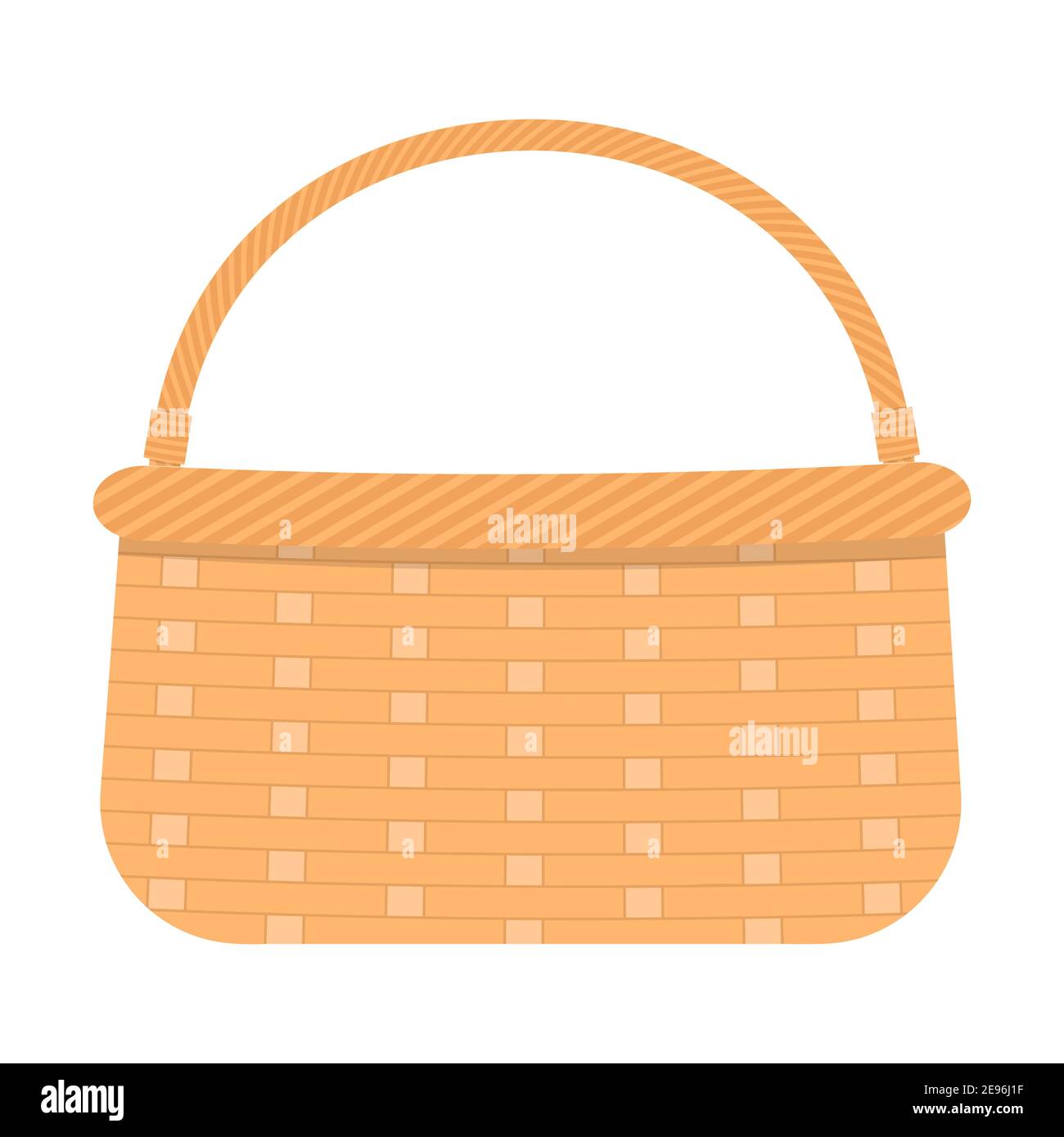 Wicker picnic basket for food and drinks. Woven willow basket with ...