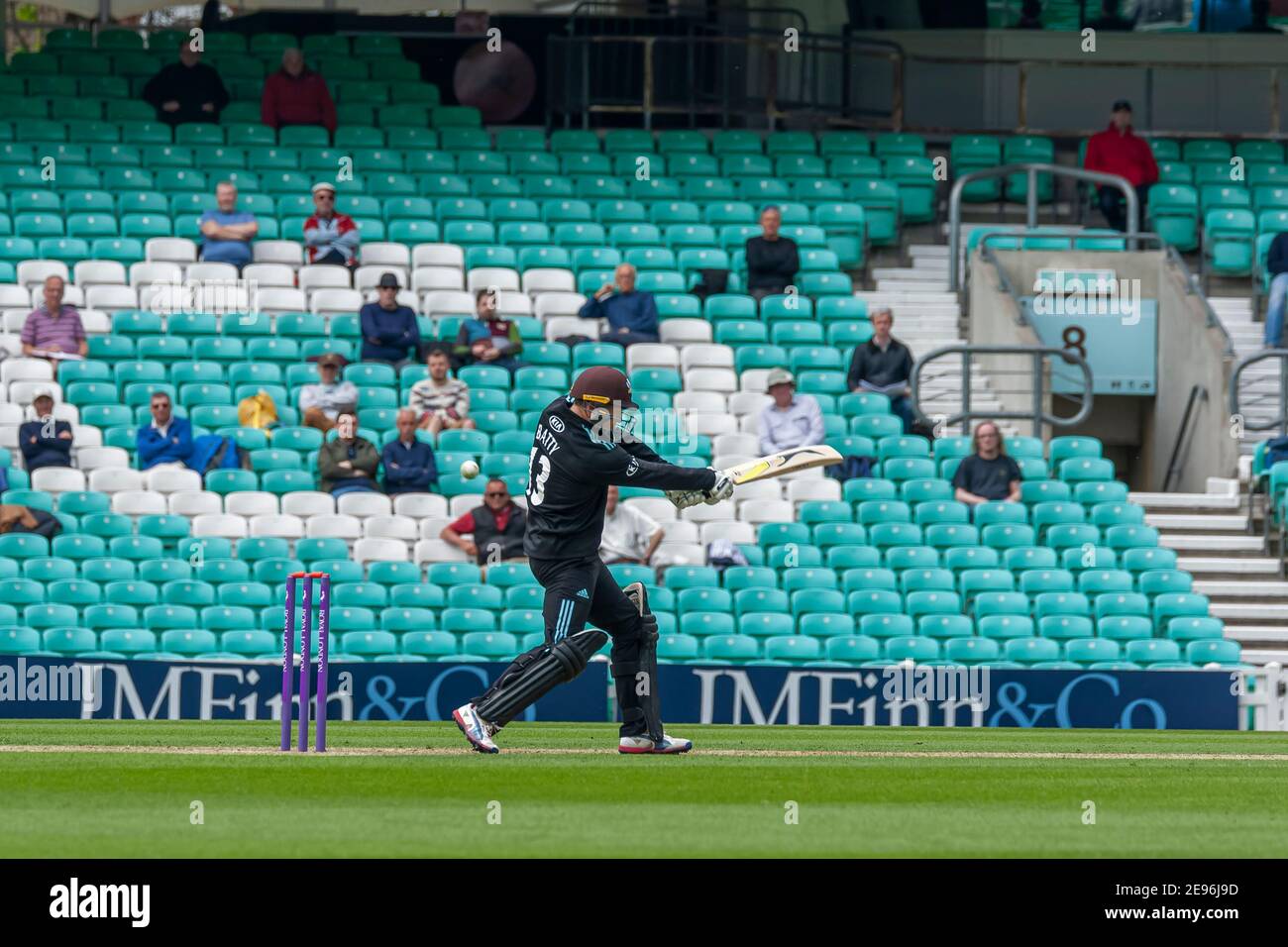Gareth Batty of Surrey batting against Essex at The Oval against Essex Stock Photo