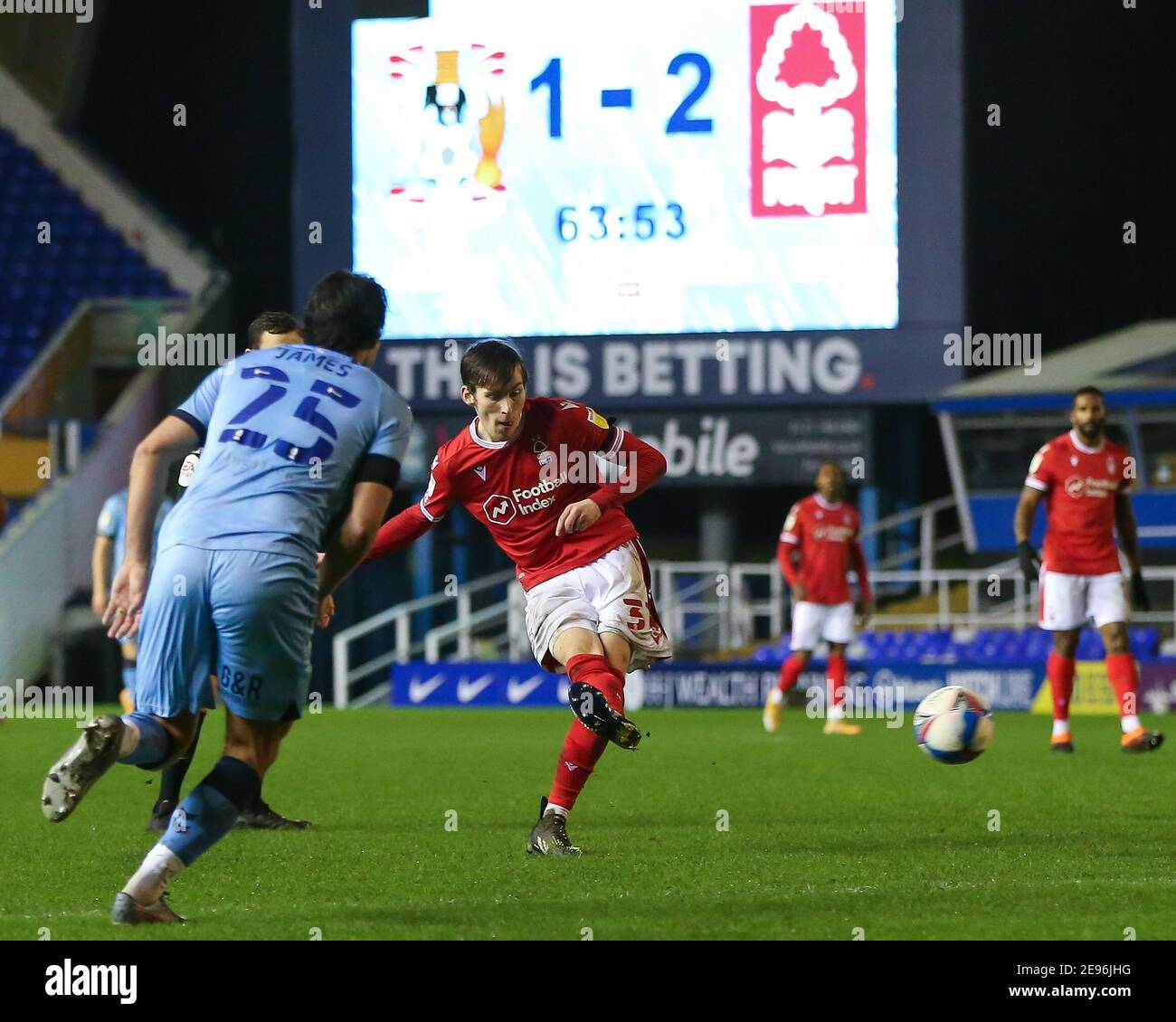 Birmingham Uk 02nd Feb 2021 James Garner 37 Of Nottingham Forest Takes A Shot In Birmingham